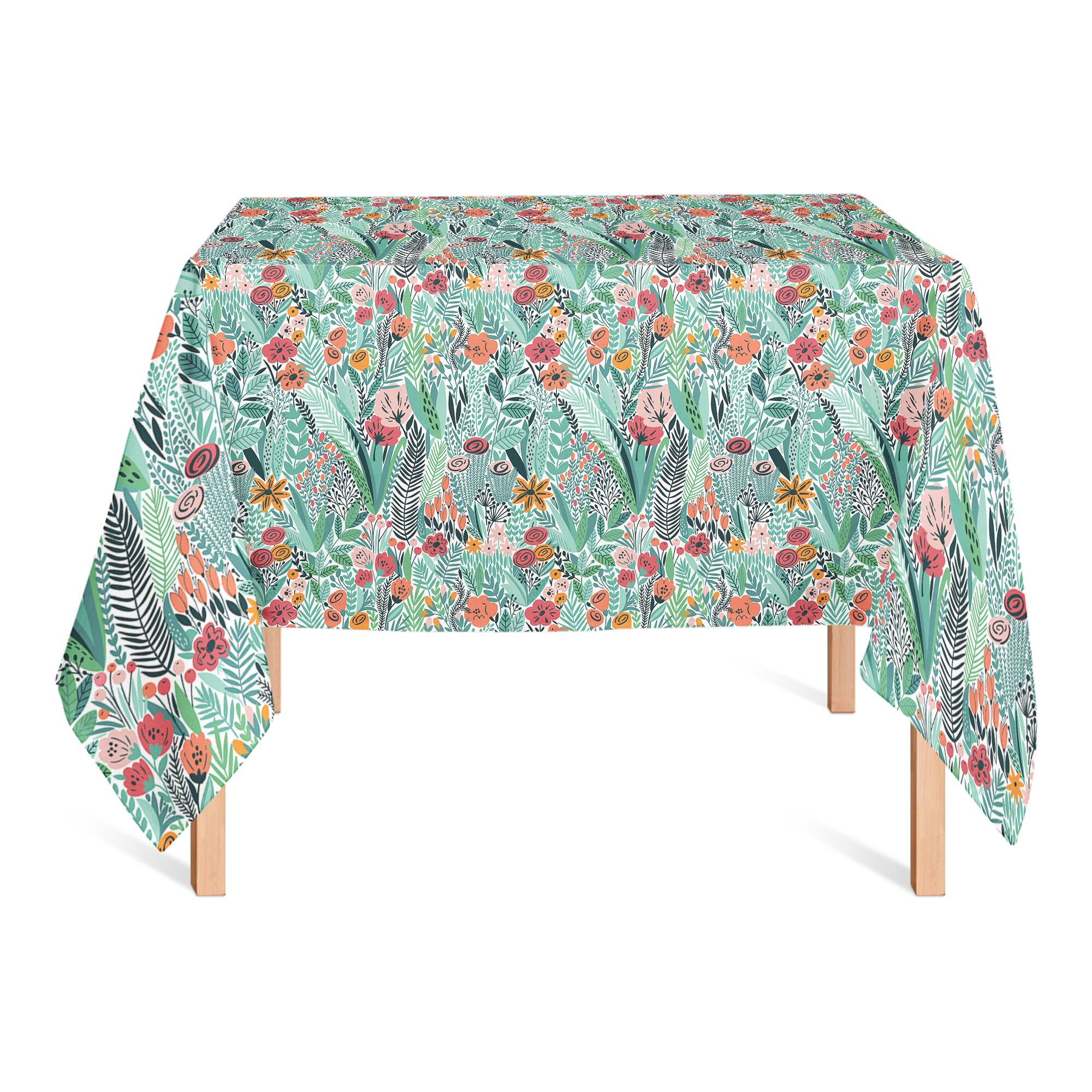 Lush Floral Pattern Tablecloth