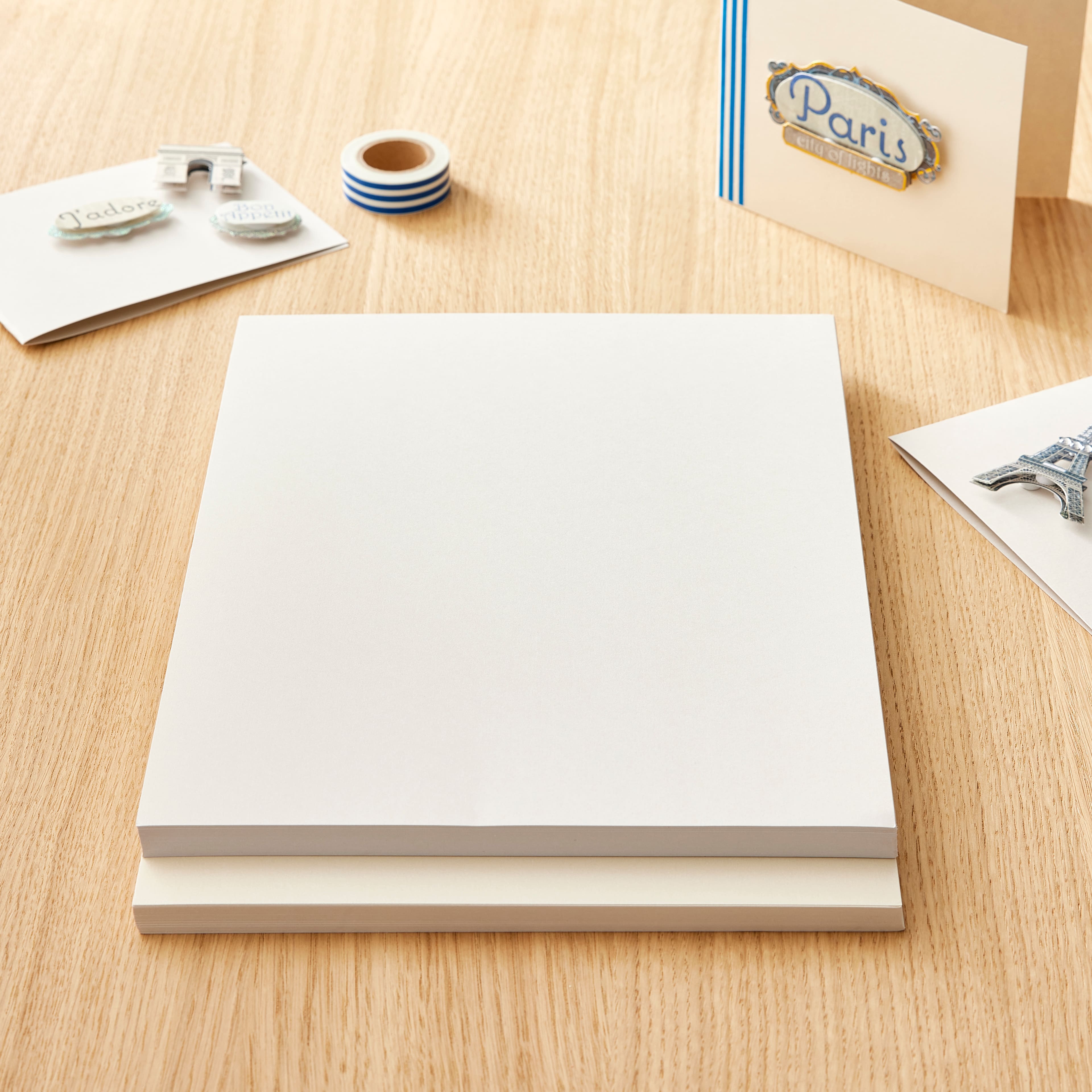 Shimmer Cardstock Paper 50 Sheets, 8x11.5 inch 92 Lb/250gsm, Cream | Harfington, Green / 50pcs