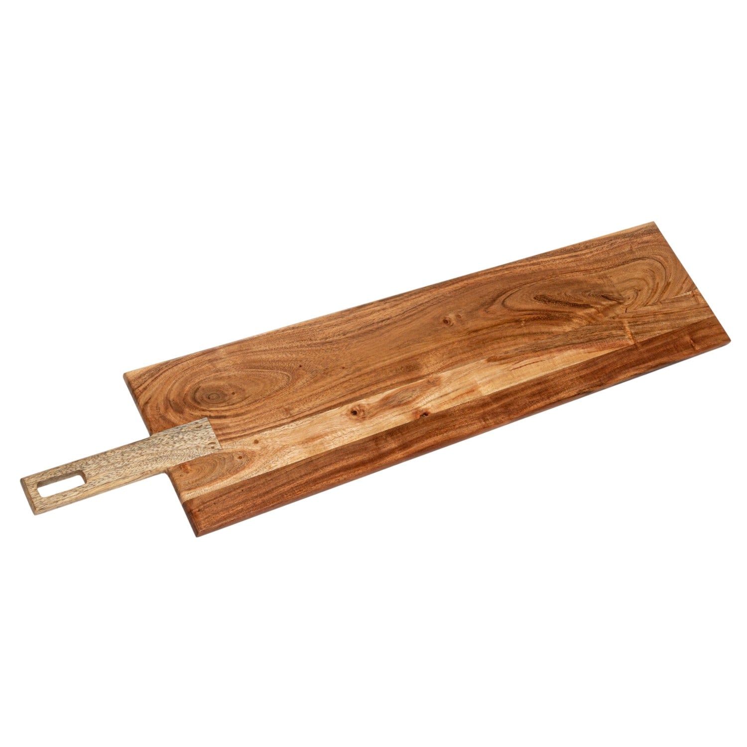 Hello Honey® 35" Natural Handled Acacia & Mango Wood Cheese & Serving Board