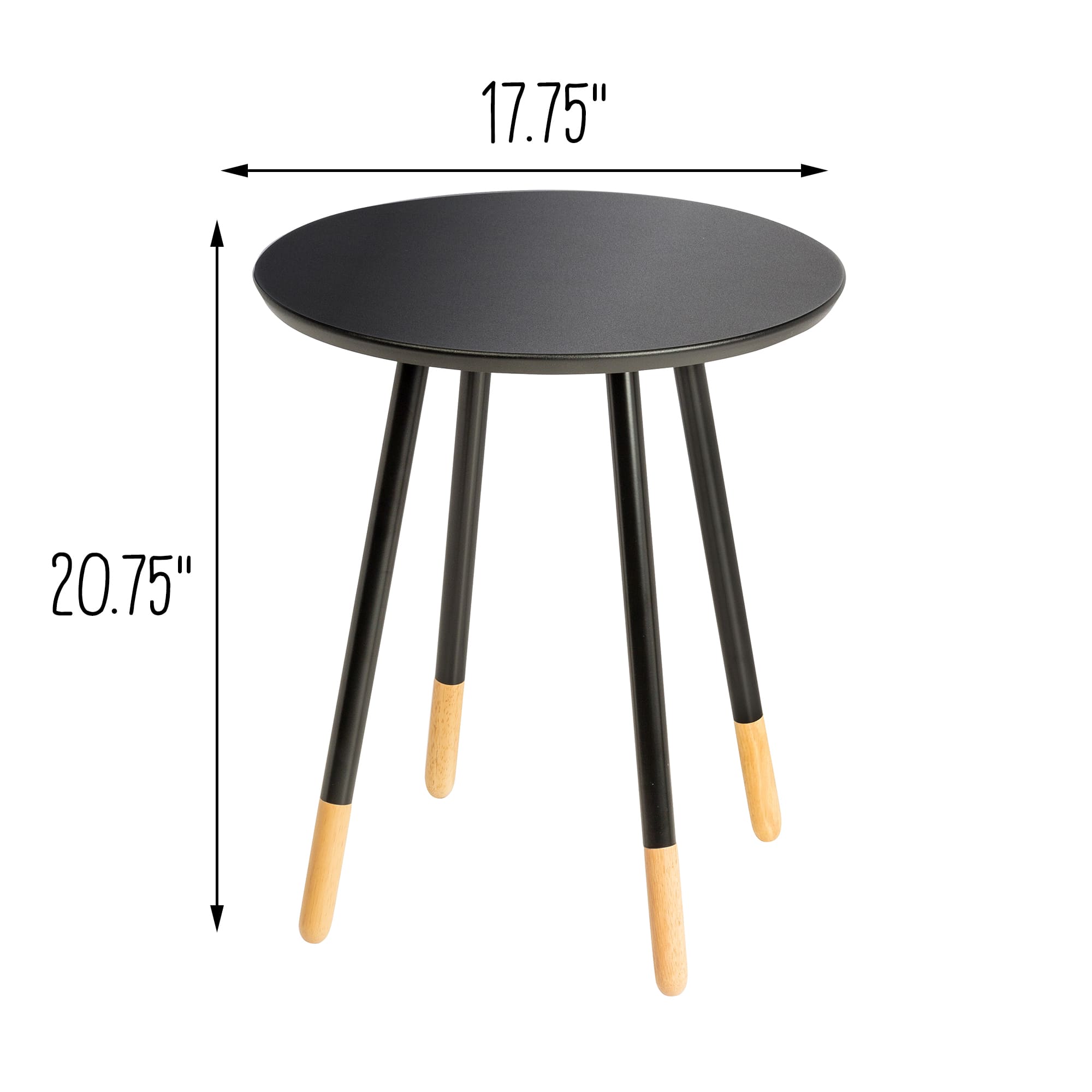 6 Pack: Honey Can Do Black Round End Table