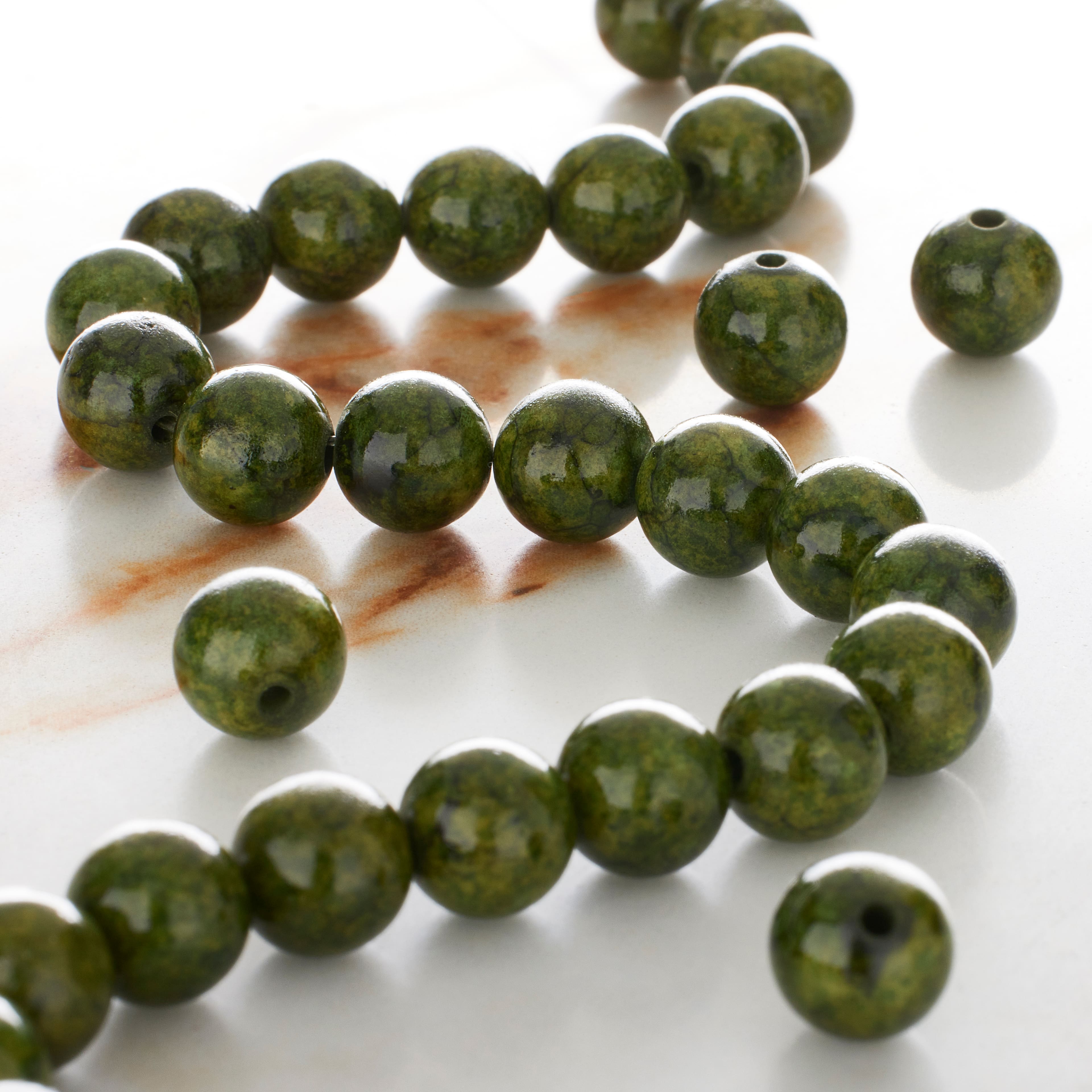 12 Pack: Green Quartz Round Beads, 8mm by Bead Landing™