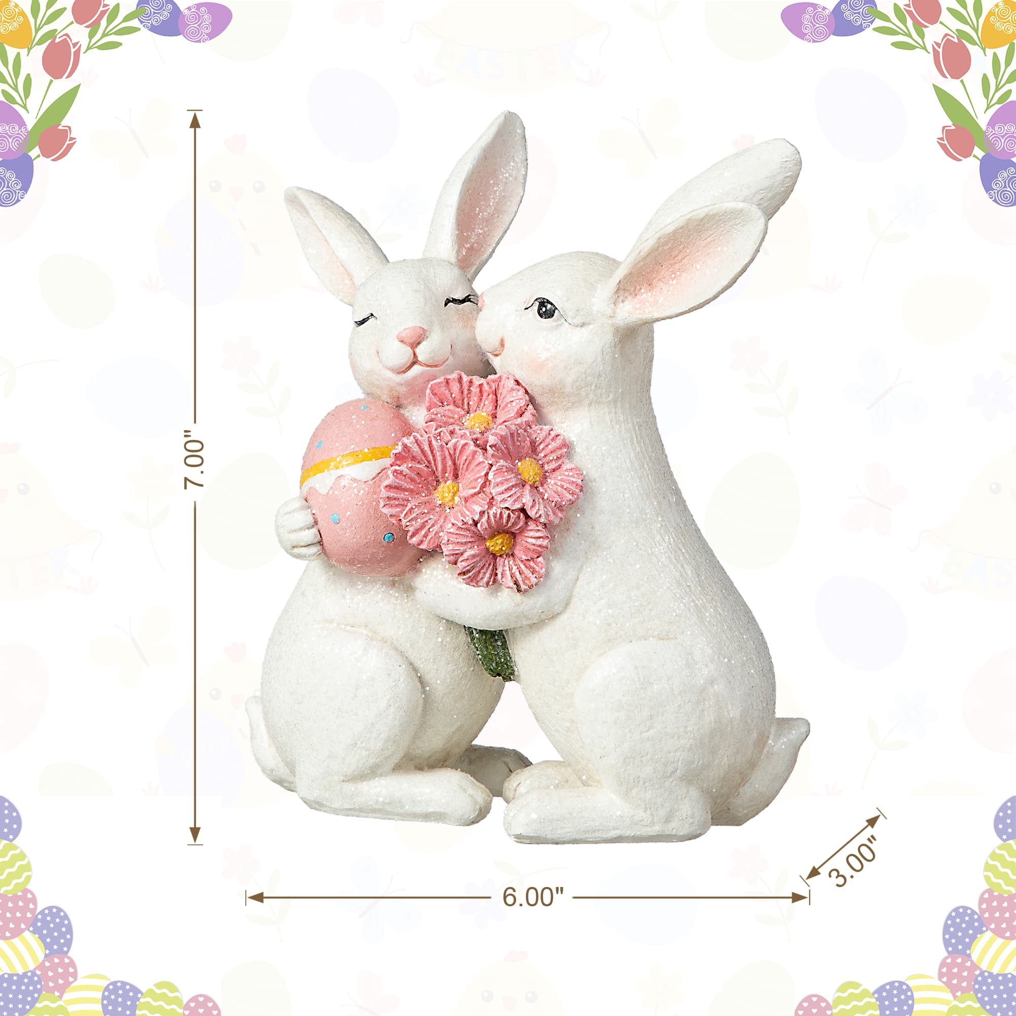 Glitzhome® 7" Easter Loving Bunny Table Décor