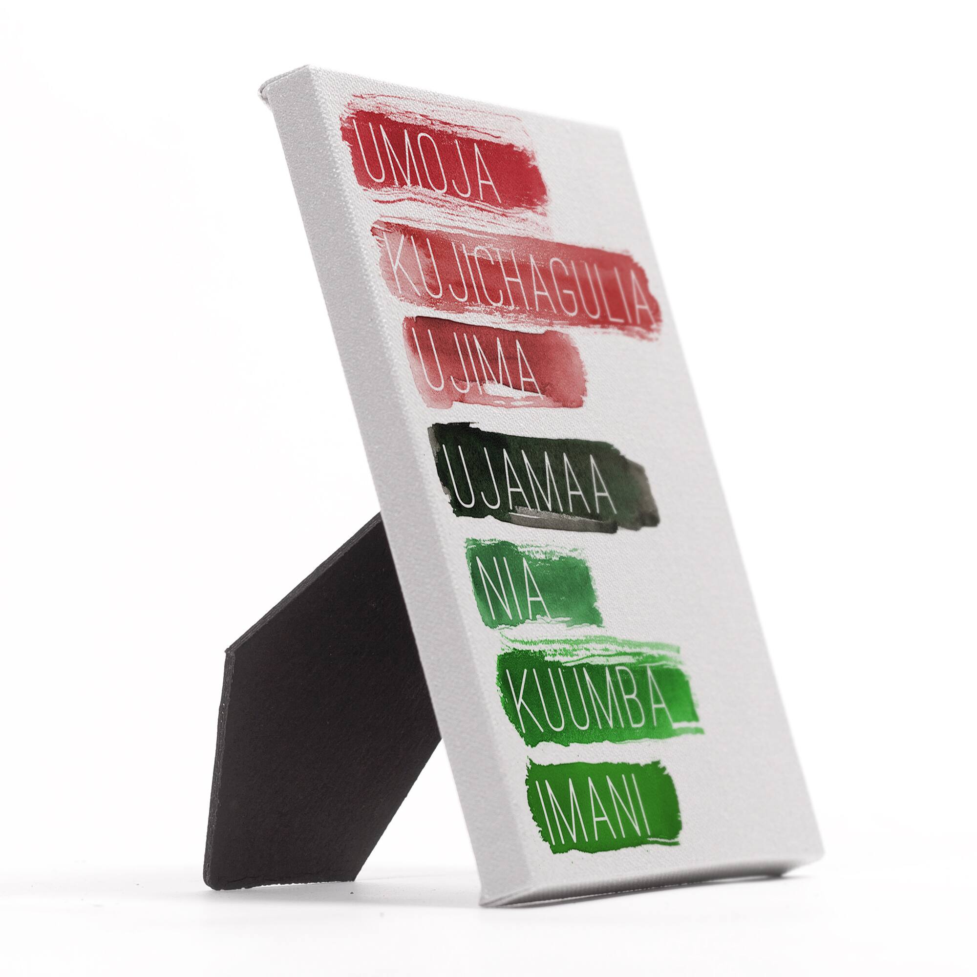 Paint Strokes Kwanzaa Principles Tabletop Canvas