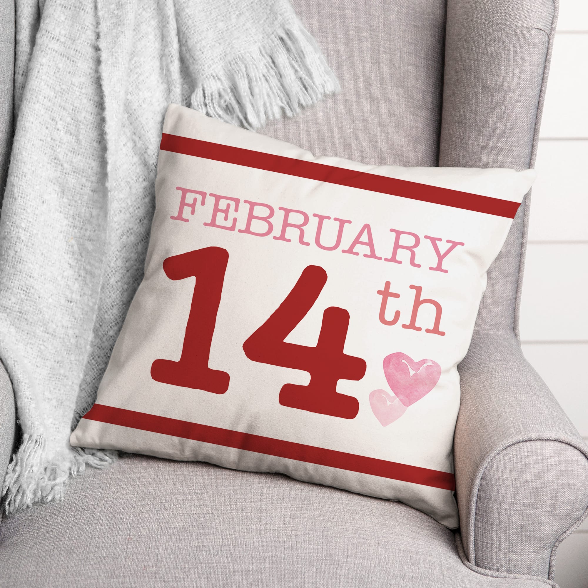 February Valentine&#x27;s Date Throw Pillow