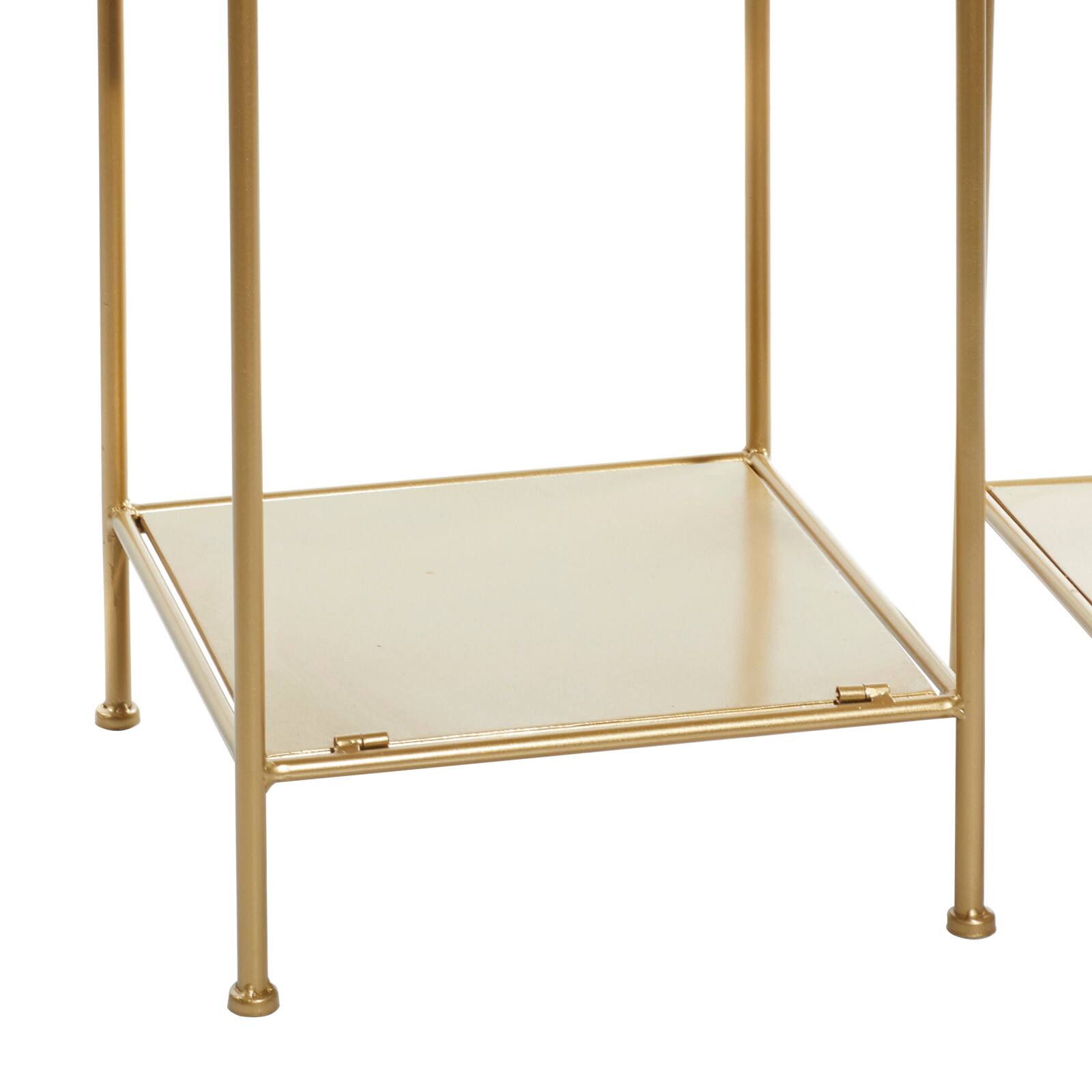 Set of 2 Gold Metal Contemporary Shelving Unit 74", 65" Michaels