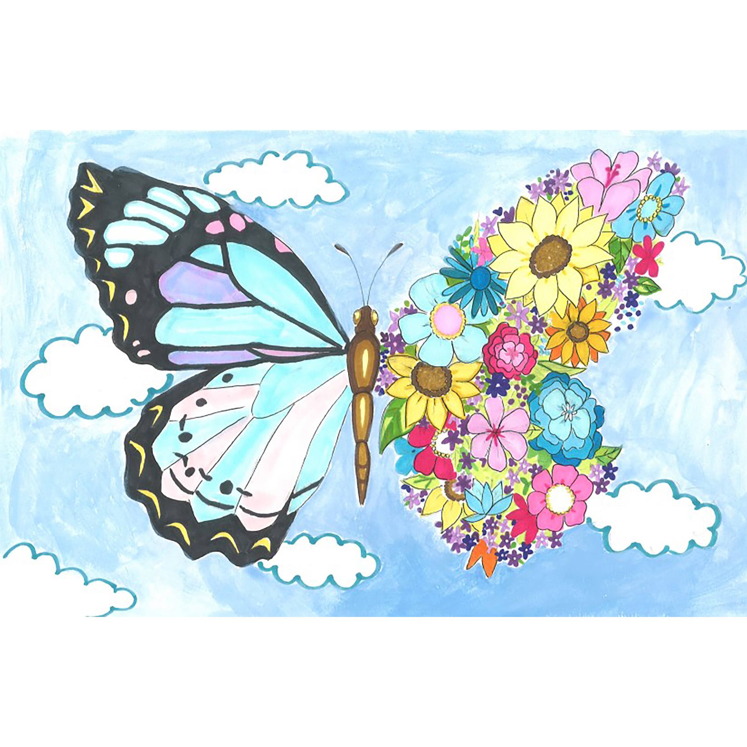 Sparkly Selections Flower Butterfly by Local Utah Artist Kristina M. Diamond Painting Kit