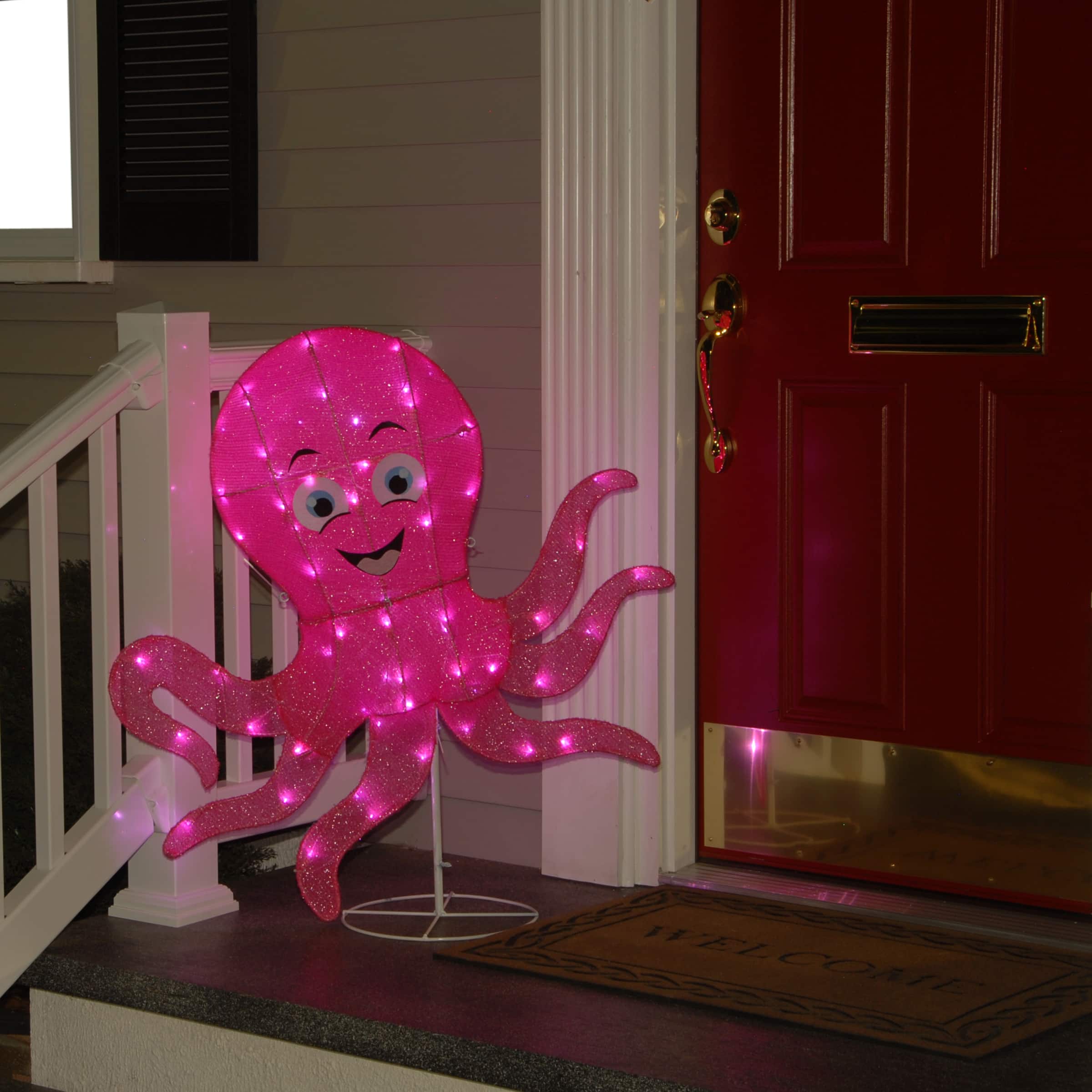 36" Pink Octopus with LED Lights