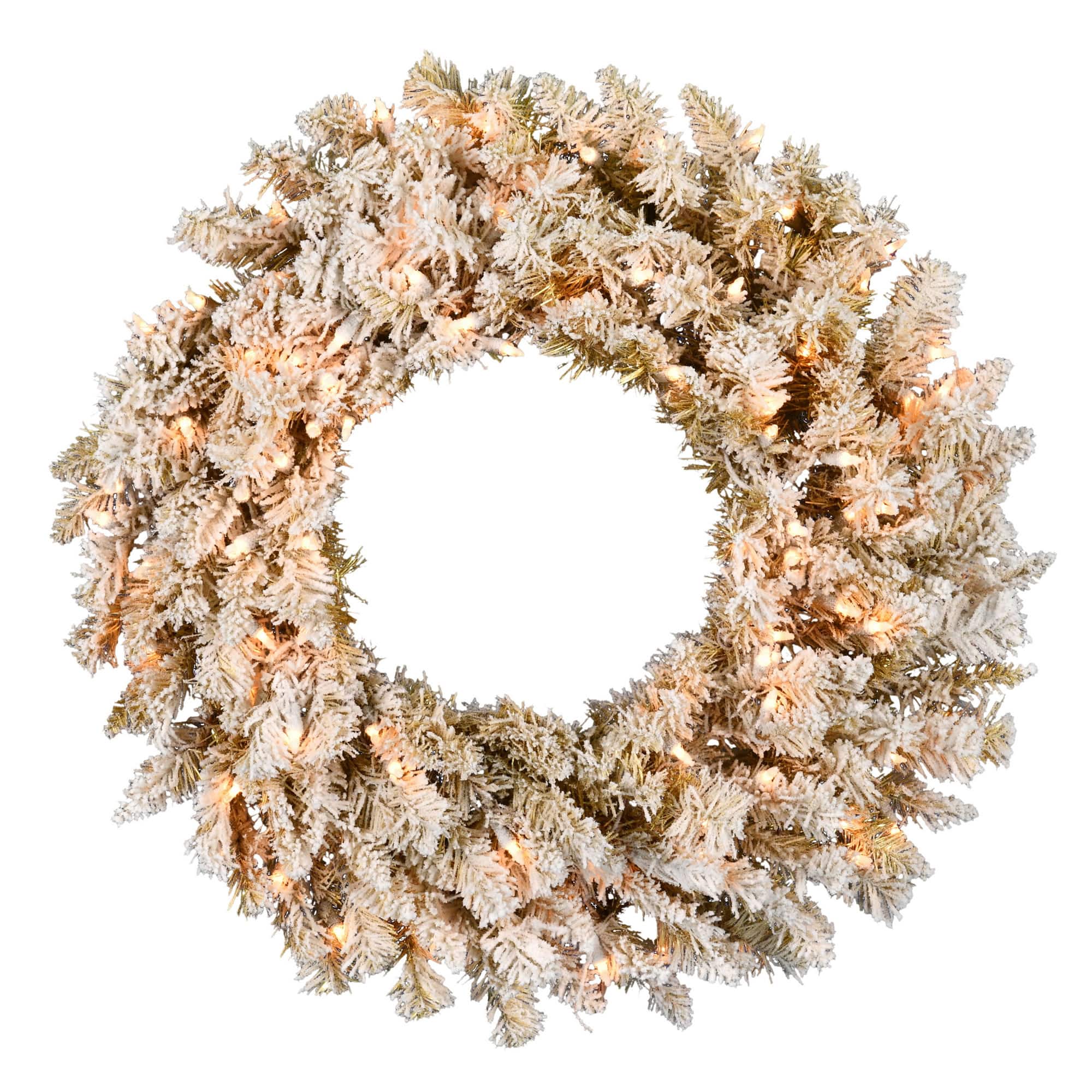 30&#x22; Clear Dura-Lit&#xAE; Frosted Gold Wreath
