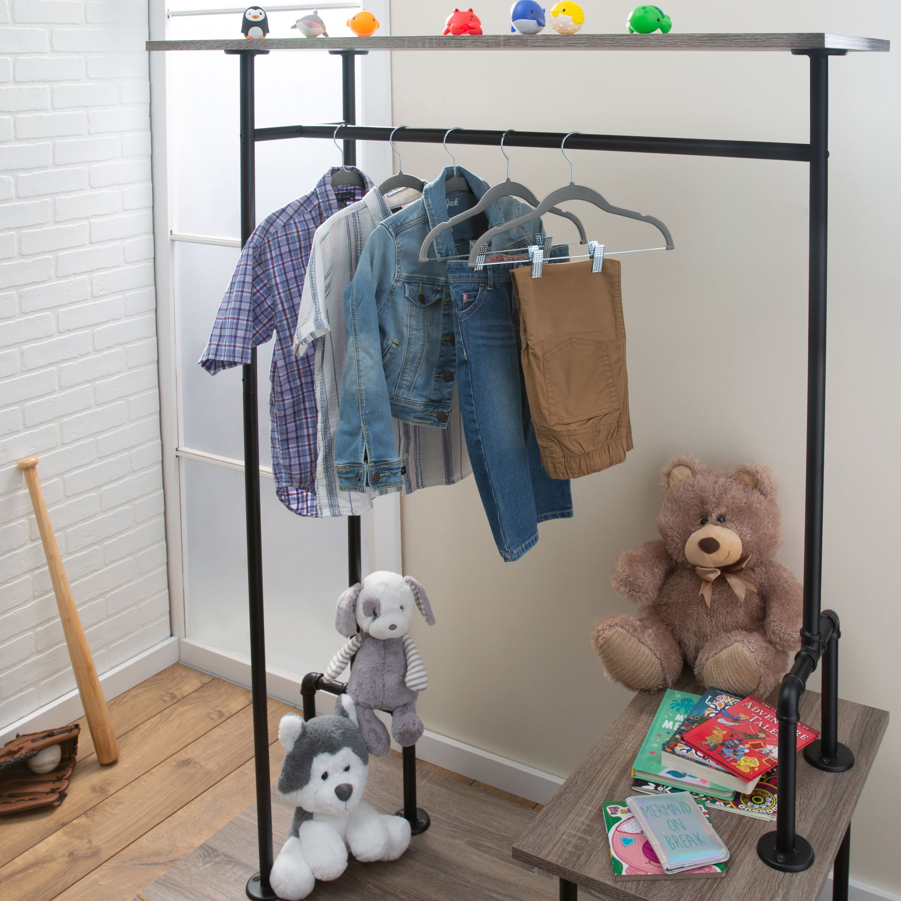 Simplify Children's Gray Velvet Hangers, 6ct.