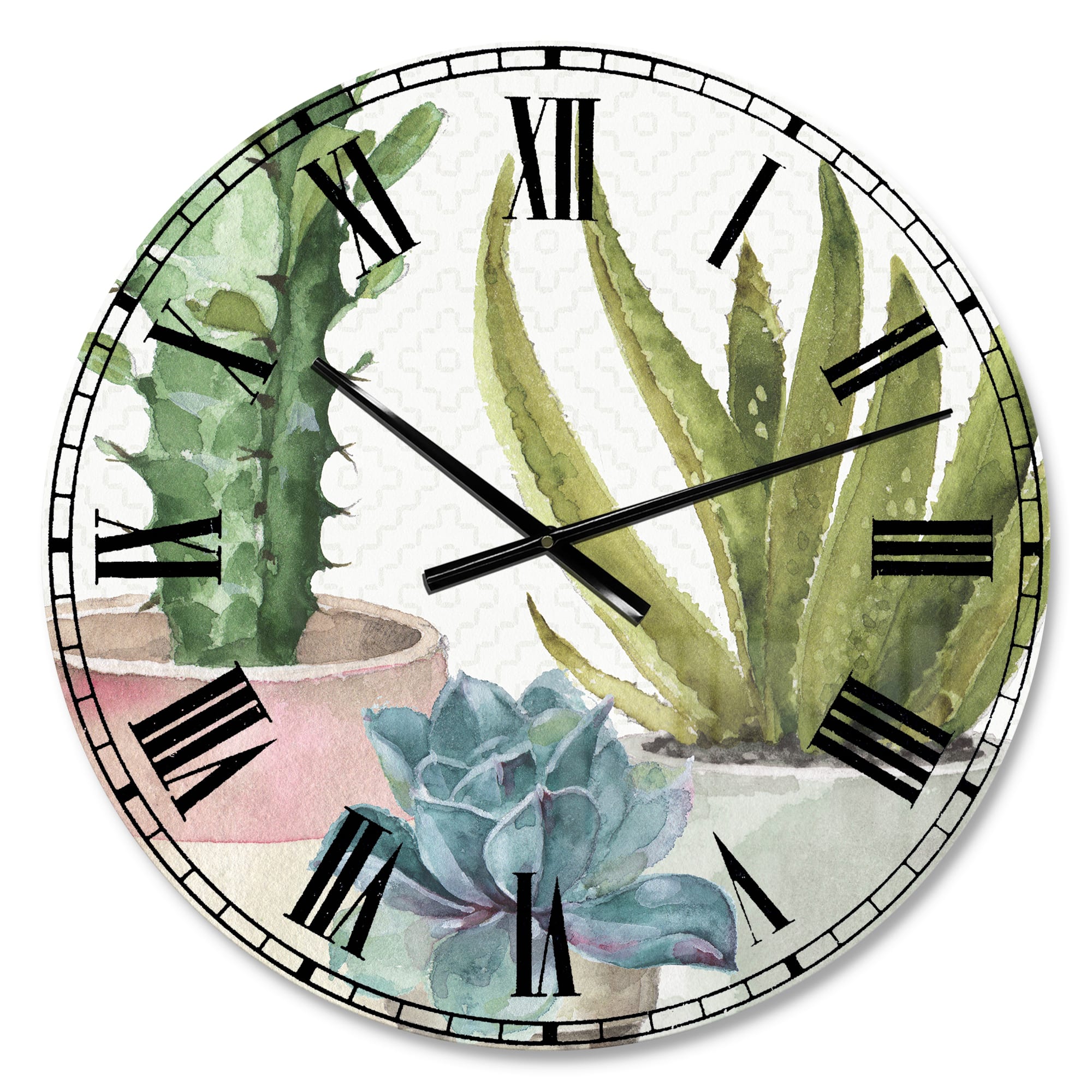 Designart &#x27;Mixed Green Element Iii Farmhouse Wall Clock