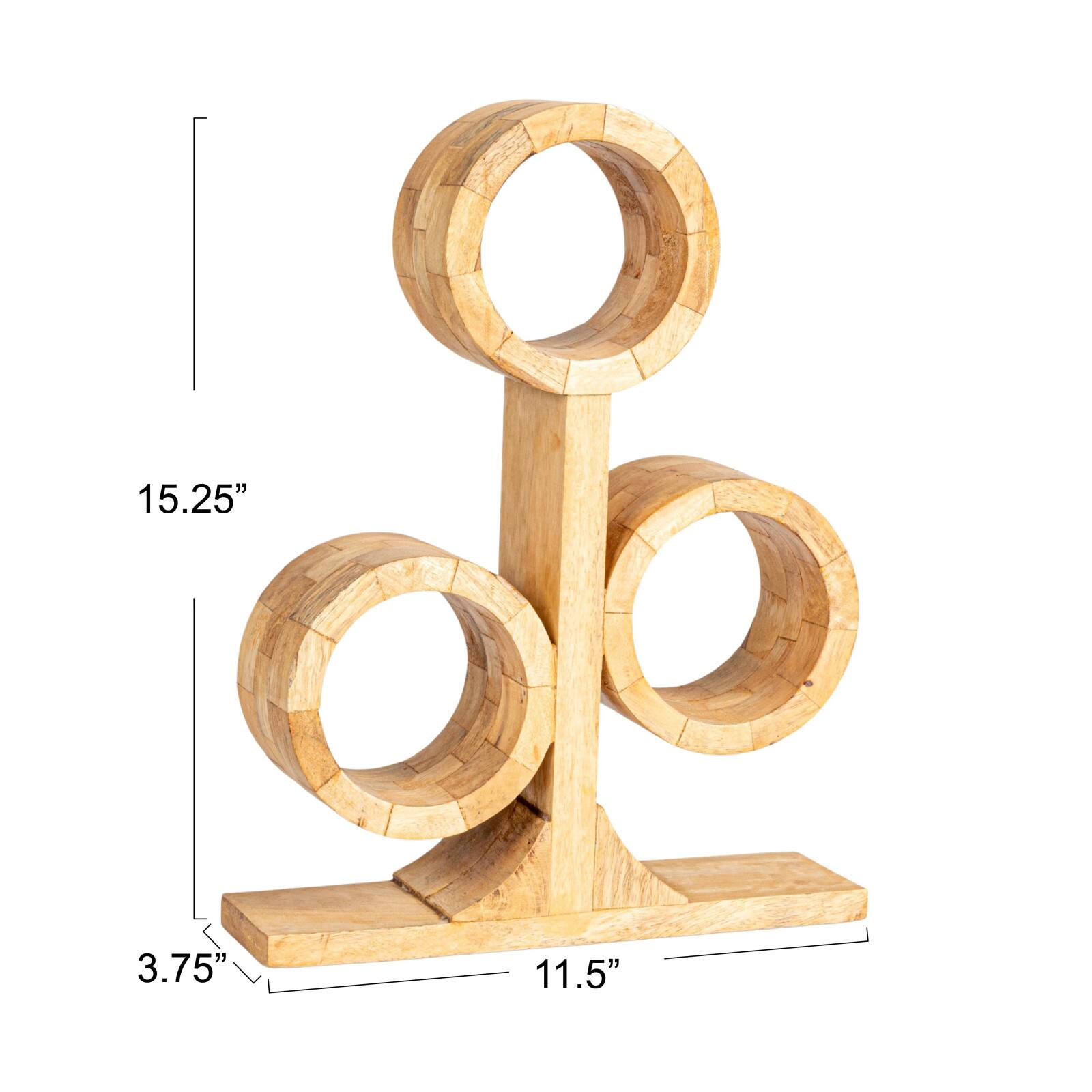 Hello Honey® 15.25" Natural Mango Wood Circular Wine Rack