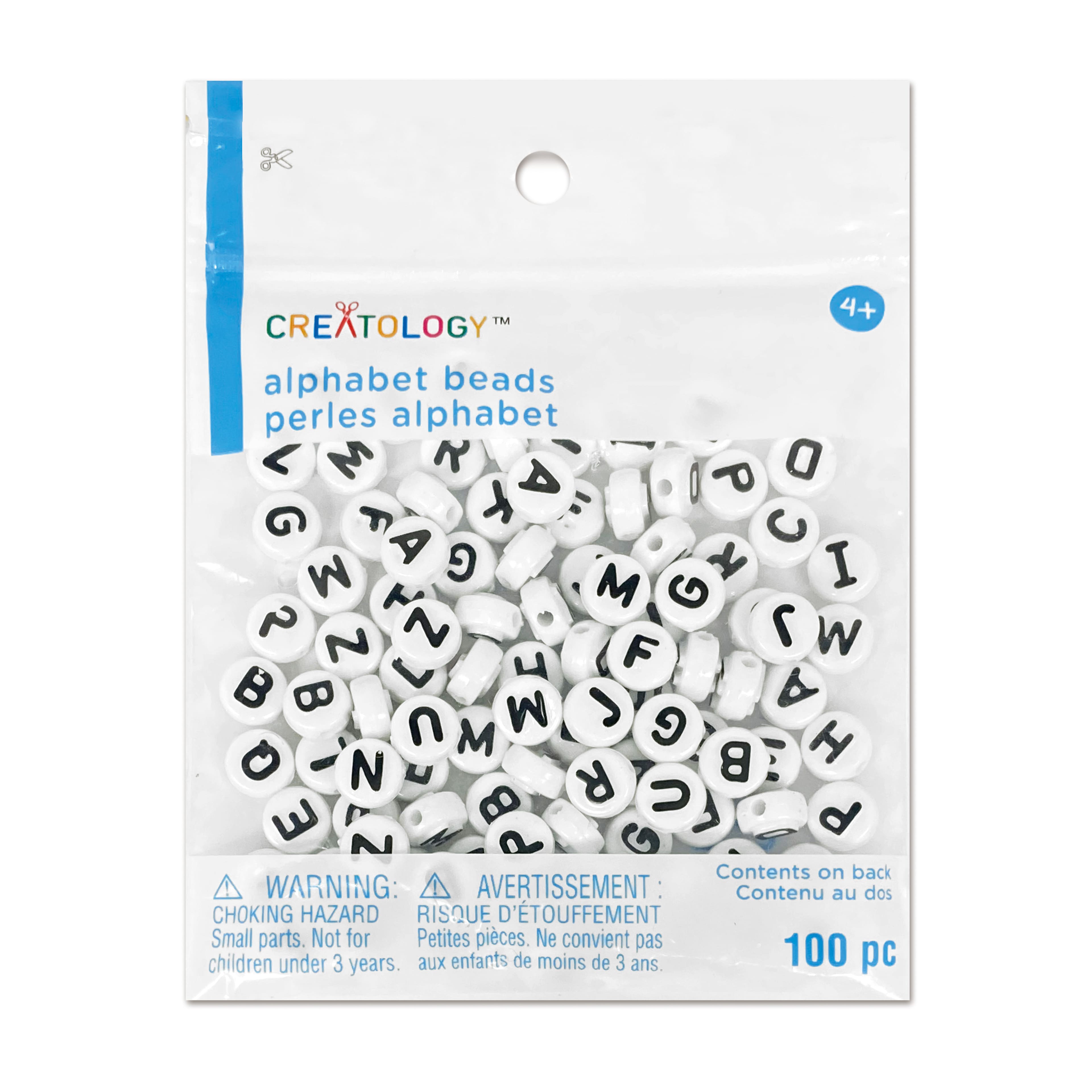 White Circle Alphabet Beads by Creatology™, 10mm
