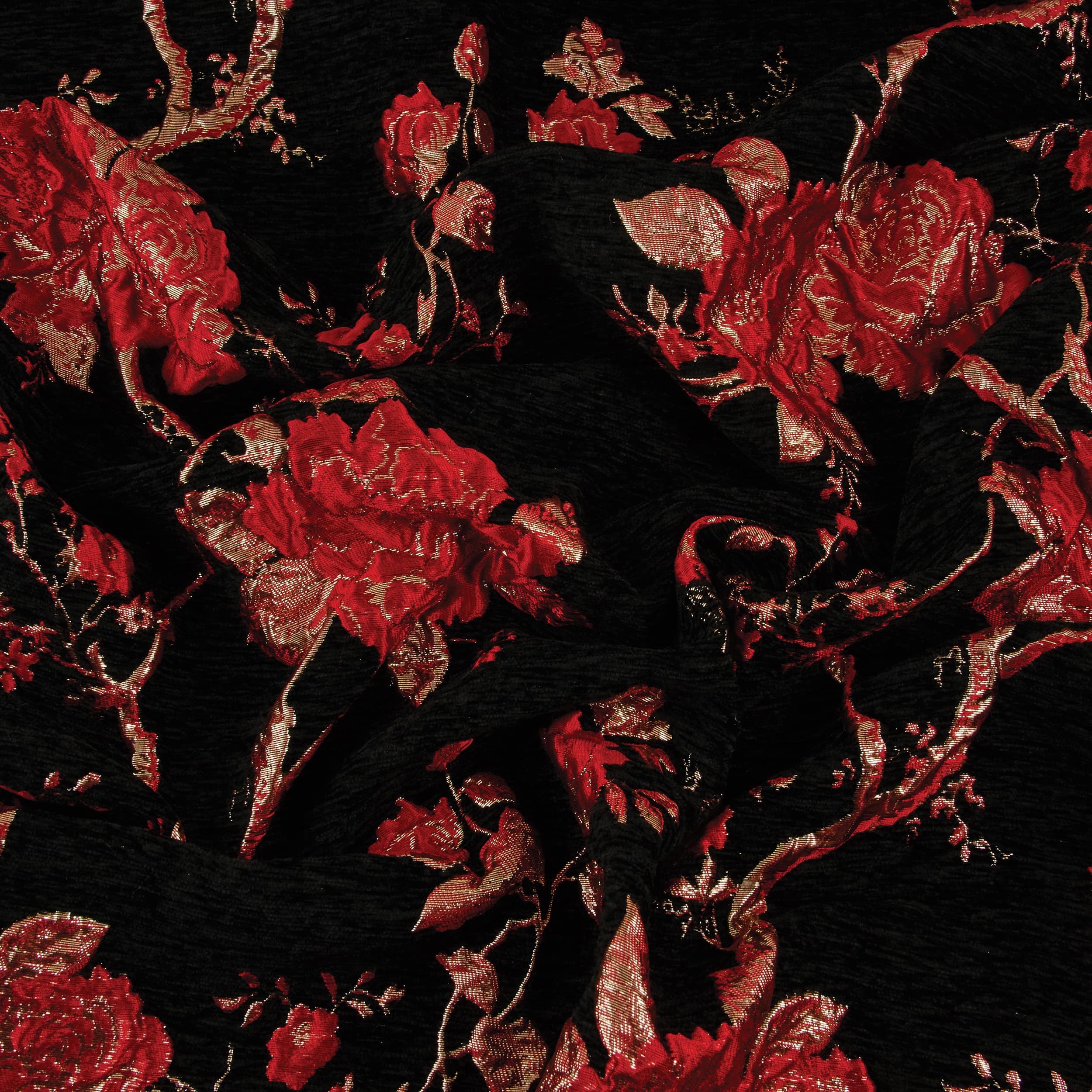 Cosplay by Yaya Han Red Floral Velvet Brocade Fabric