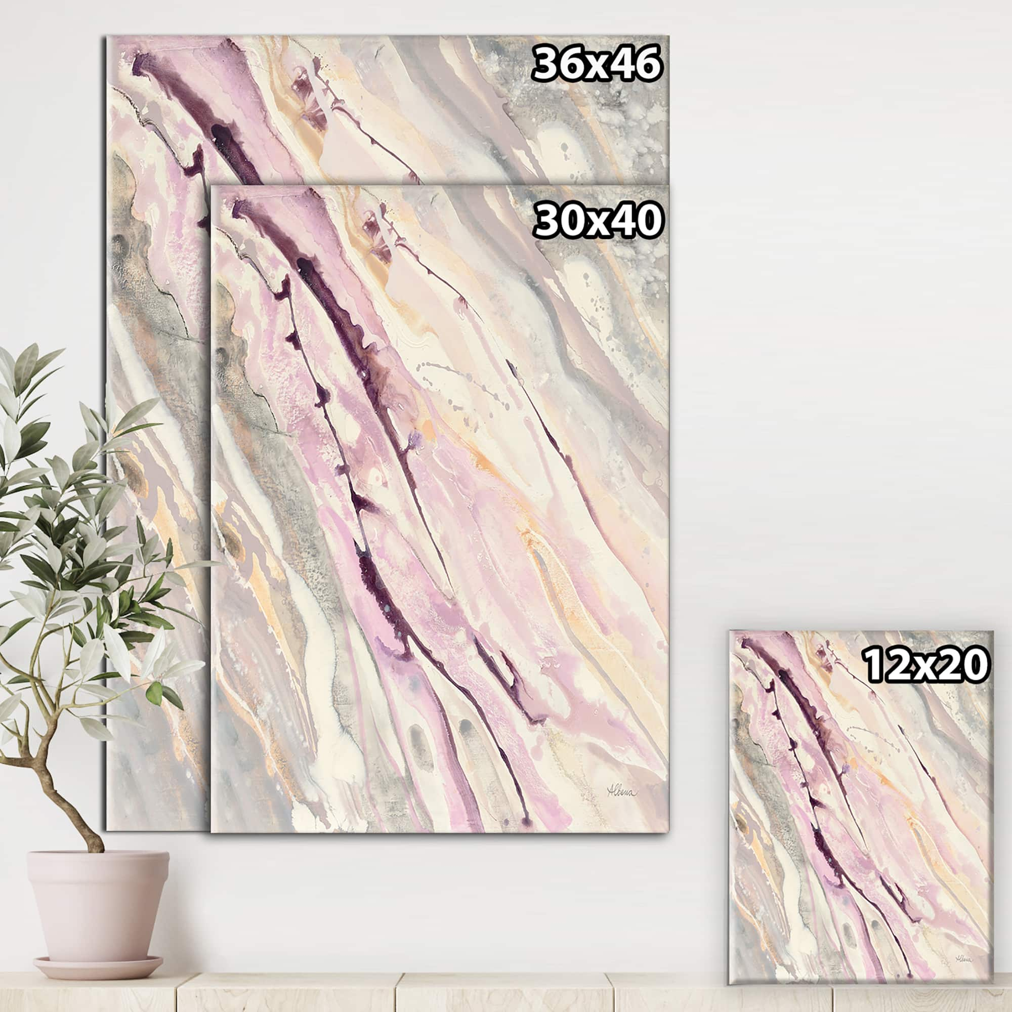 Designart - Shaby Pink Marble - Sleek &#x26; Chic Modern Premium Canvas Wall Art