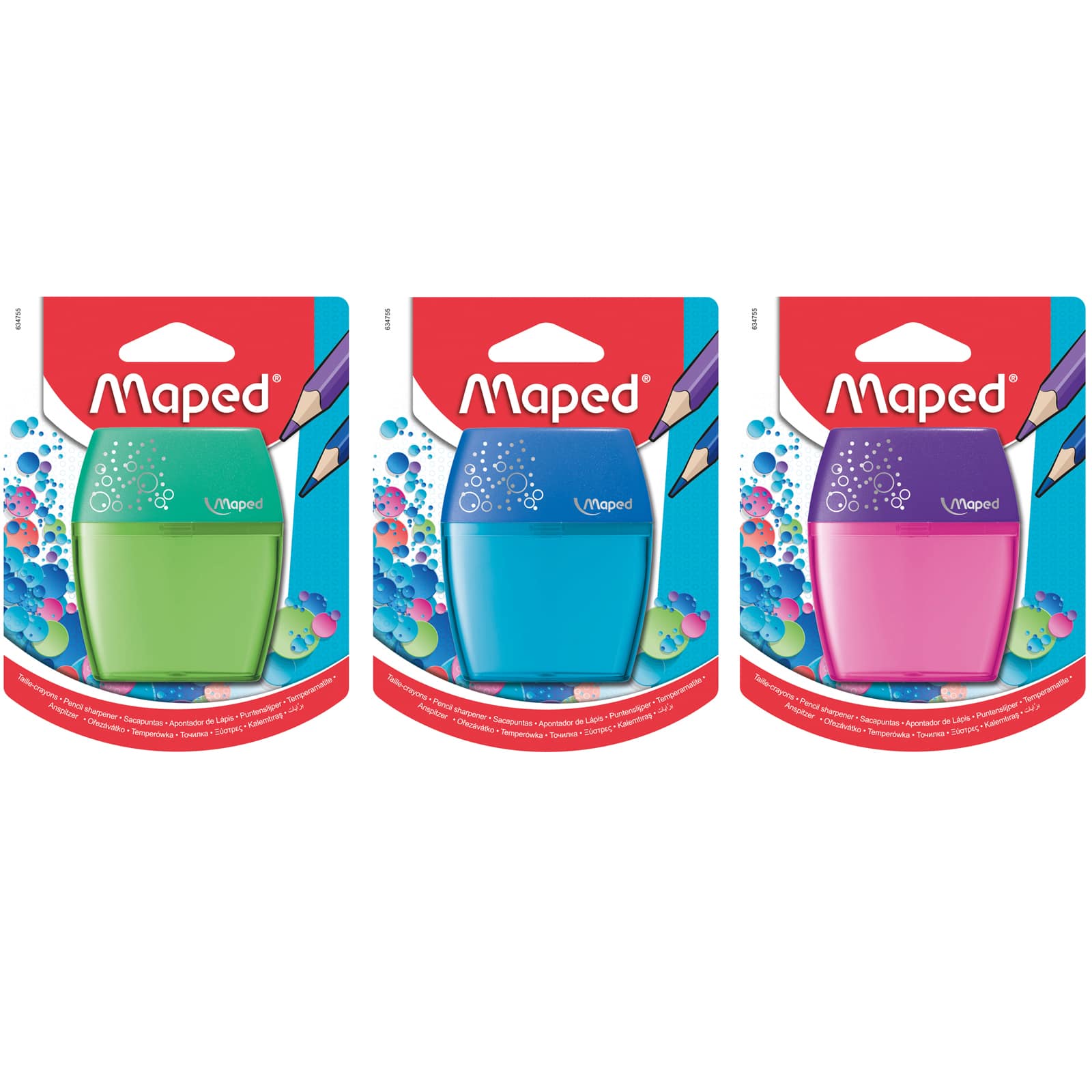 Assorted Maped&#xAE; Shaker 2 Hole Pencil Sharpener, 25ct.
