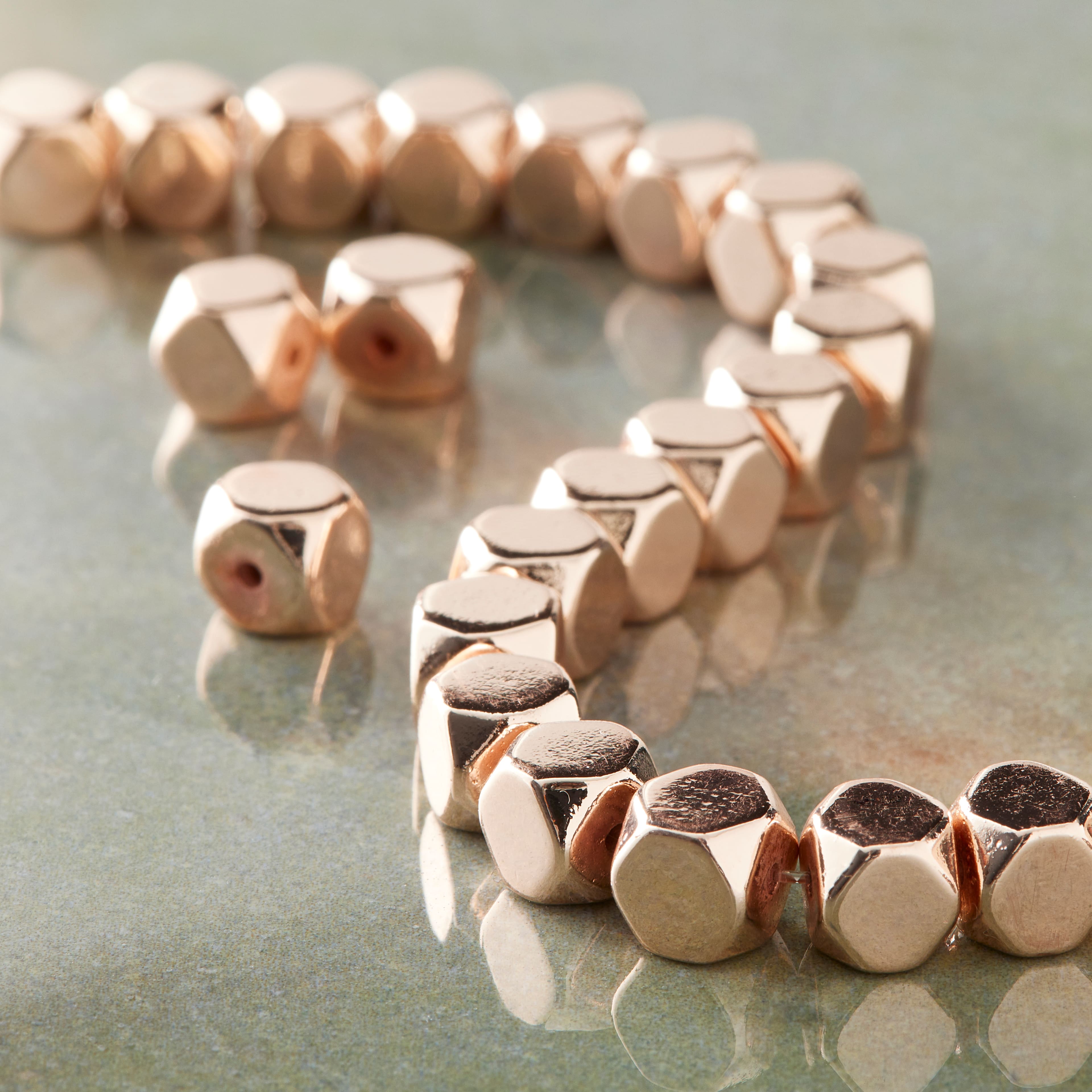 12 Pack: Rose Gold Hematite Cube Beads, 6mm by Bead Landing&#x2122;