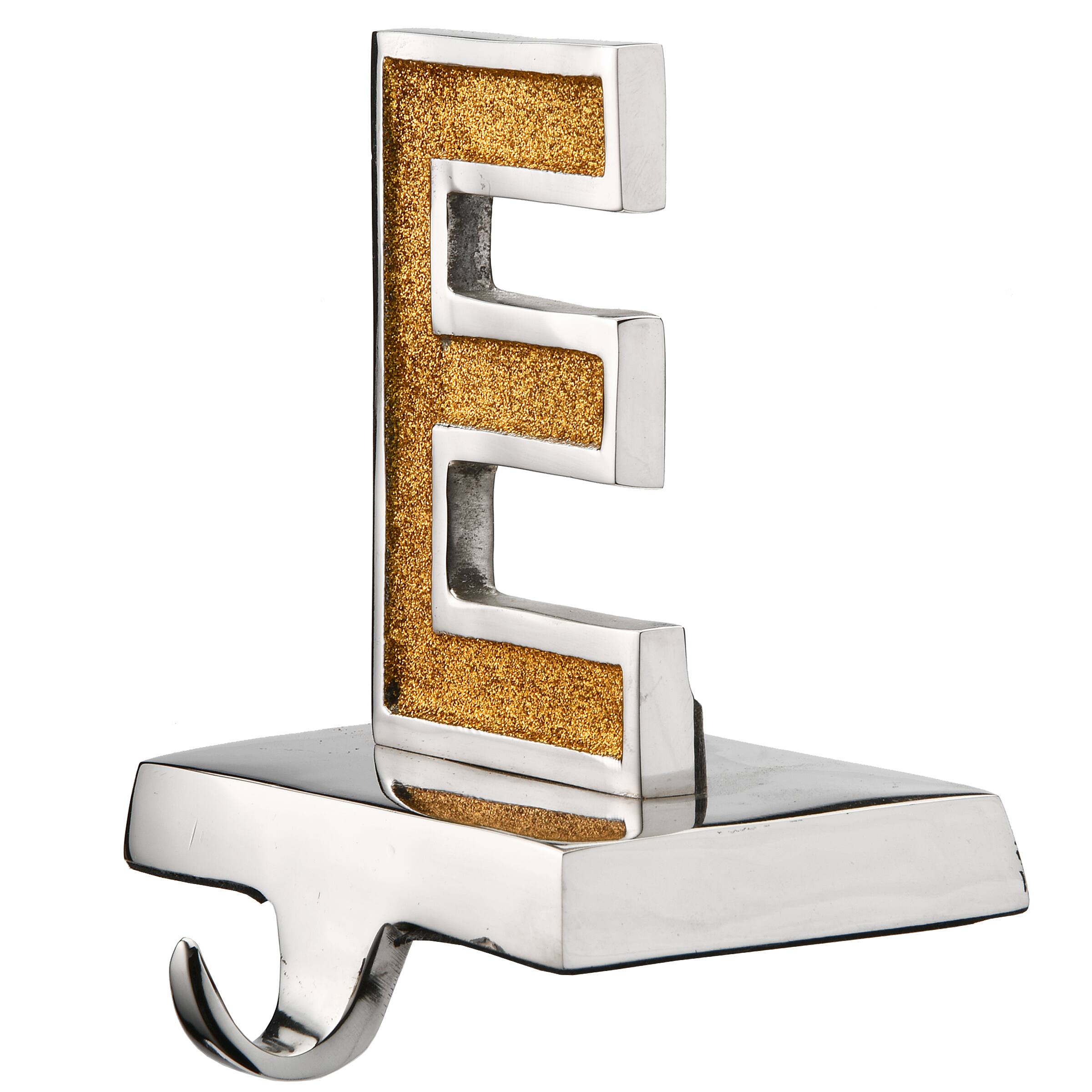 5&#x22; Gold Sparkle NOEL Stocking Holders, 4ct.