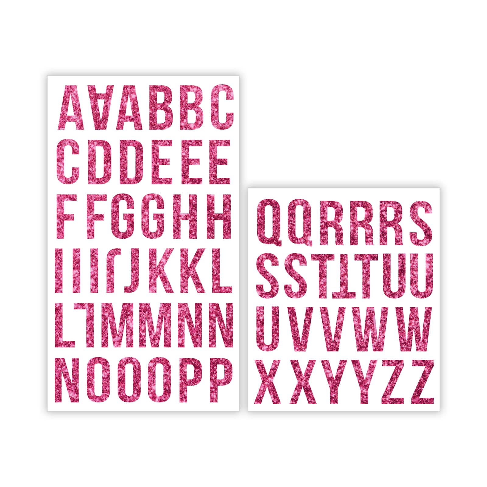 10 4" PINK IRON ON LETTERS & NUMBERS TRANSFER PRINTING 