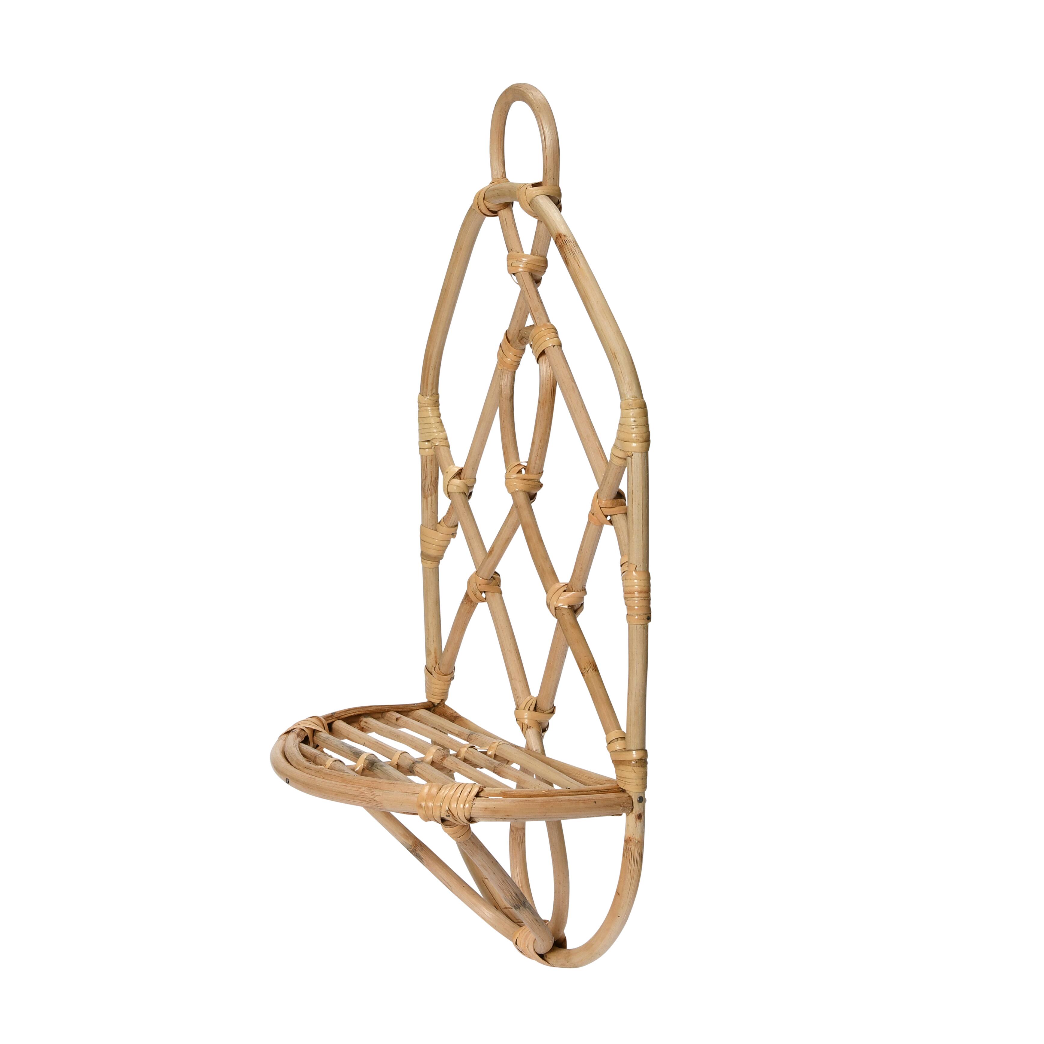 Hello Honey® Natural Decorative Woven Rattan Wall Shelf