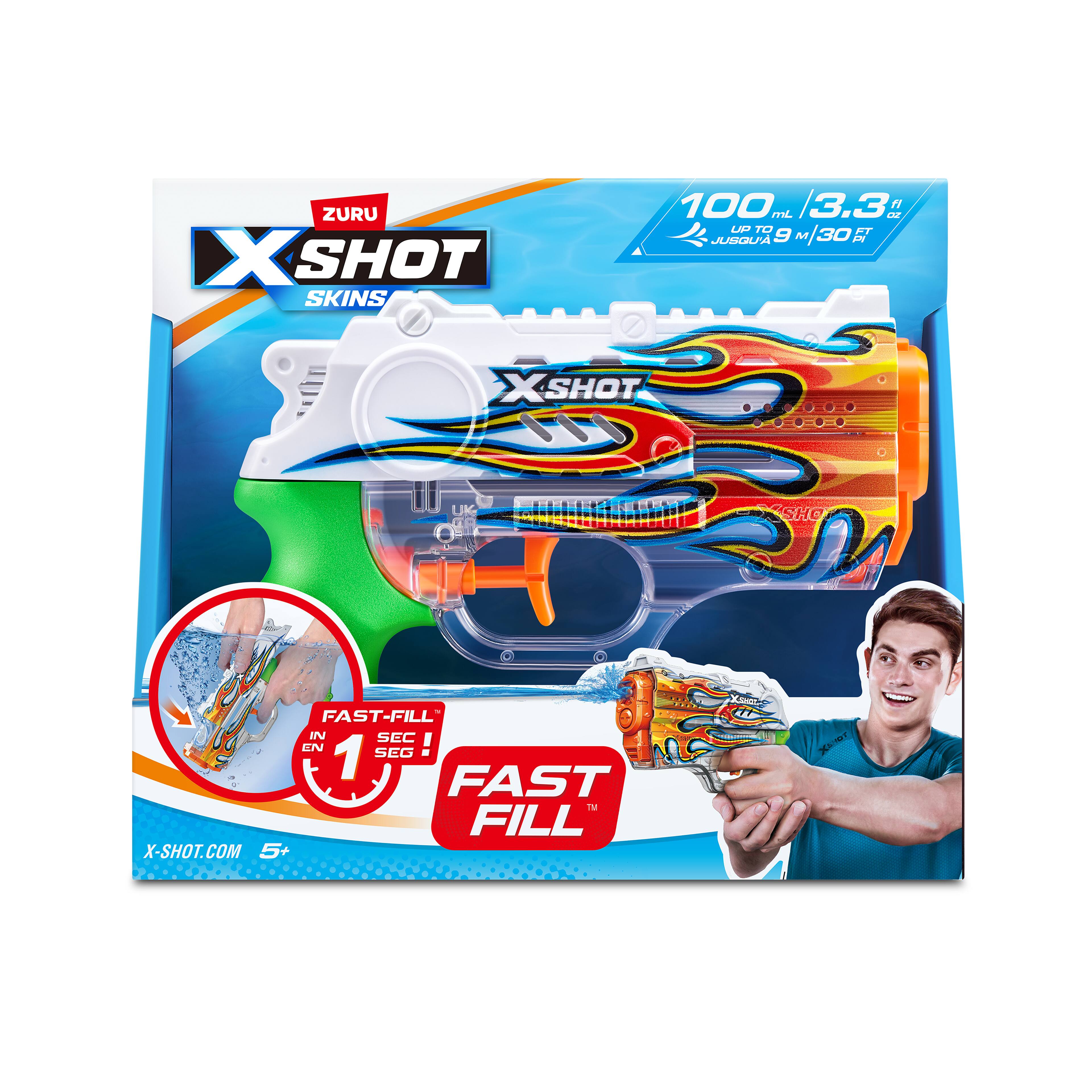 Assorted Zuru X-SHOT Fast Fill Skins Nano Water Blaster, 1pc.