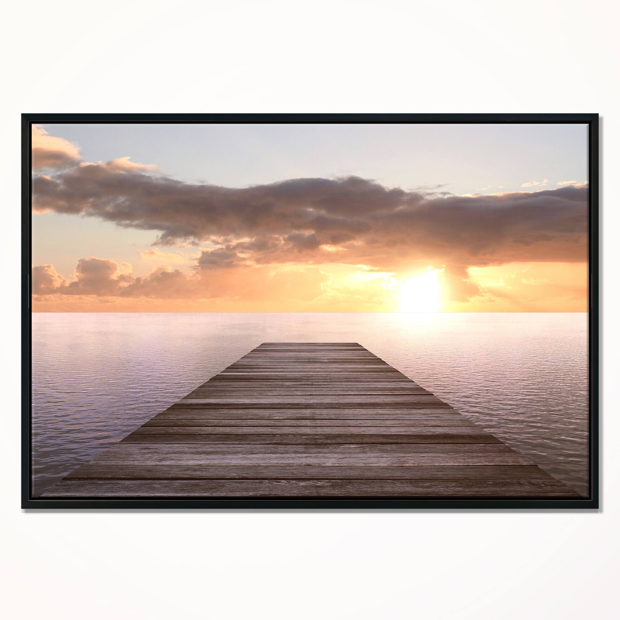 Designart - Yellow Sea and Brown Pier