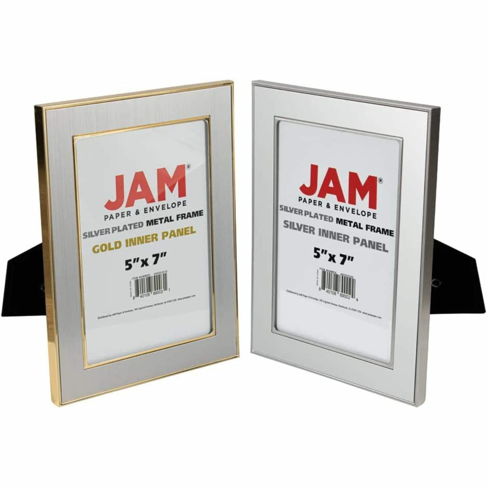 JAM Paper 2 Pack Gold & Silver Combo Plated Metal 5" x 7" Picture Frames
