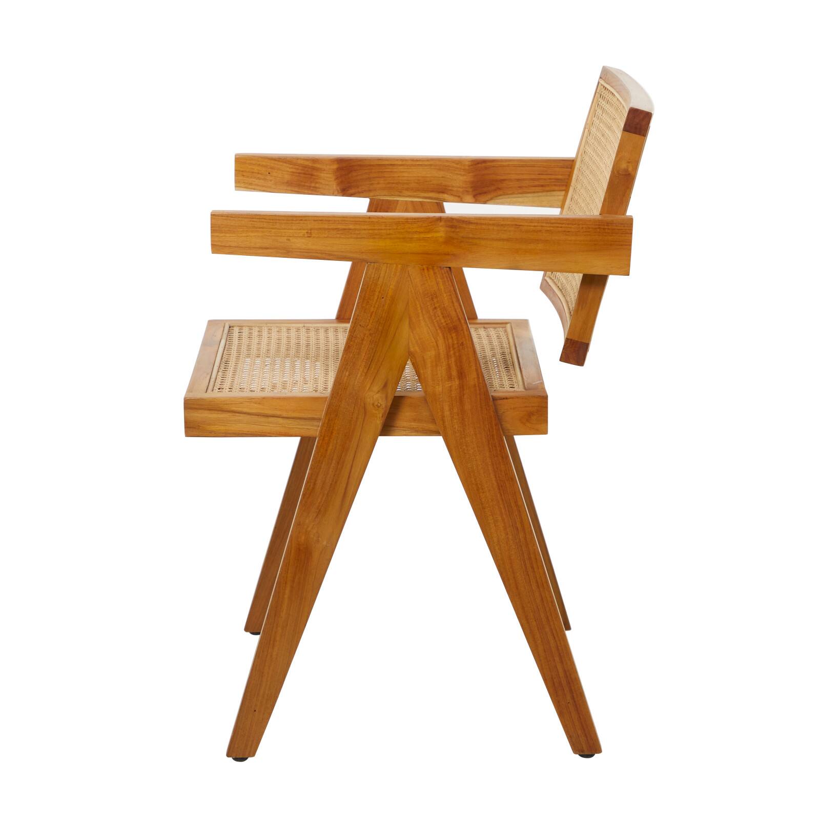 Brown Teak Wood Modern Accent Chair, 20&#x22; x 19&#x22; x 30&#x22;