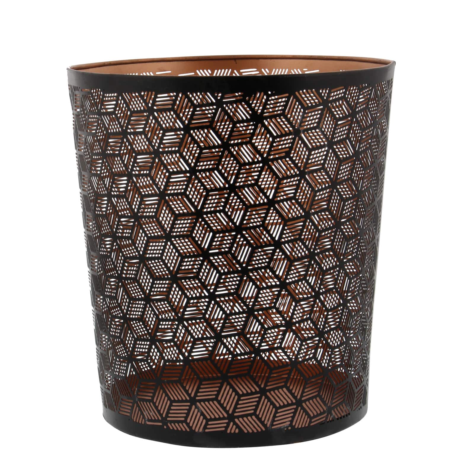10" Black Metal Contemporary Small Waste Bin
