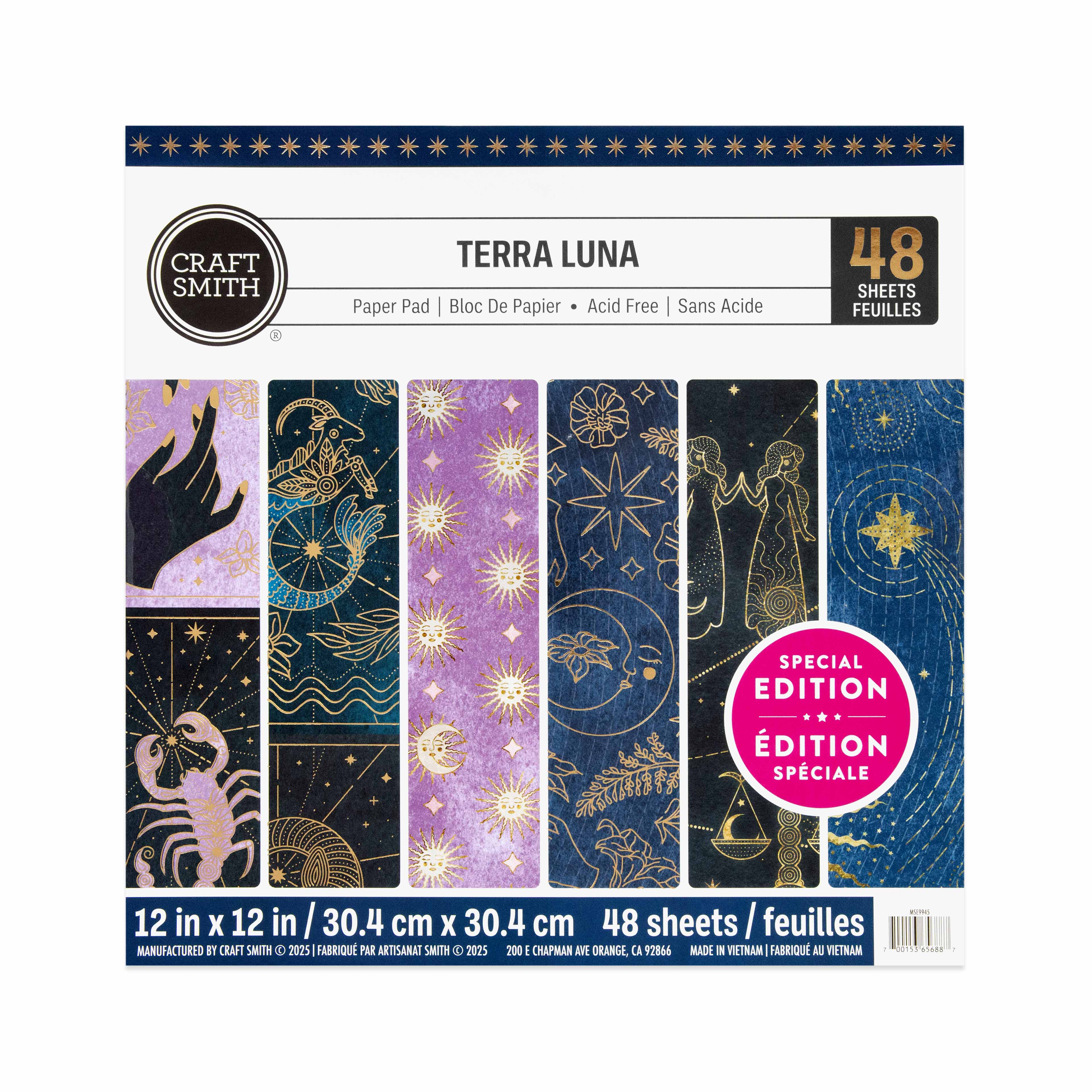 Craft Smith 12&#x22; x 12&#x22; Terra Luna Paper Pad, 48 Sheets