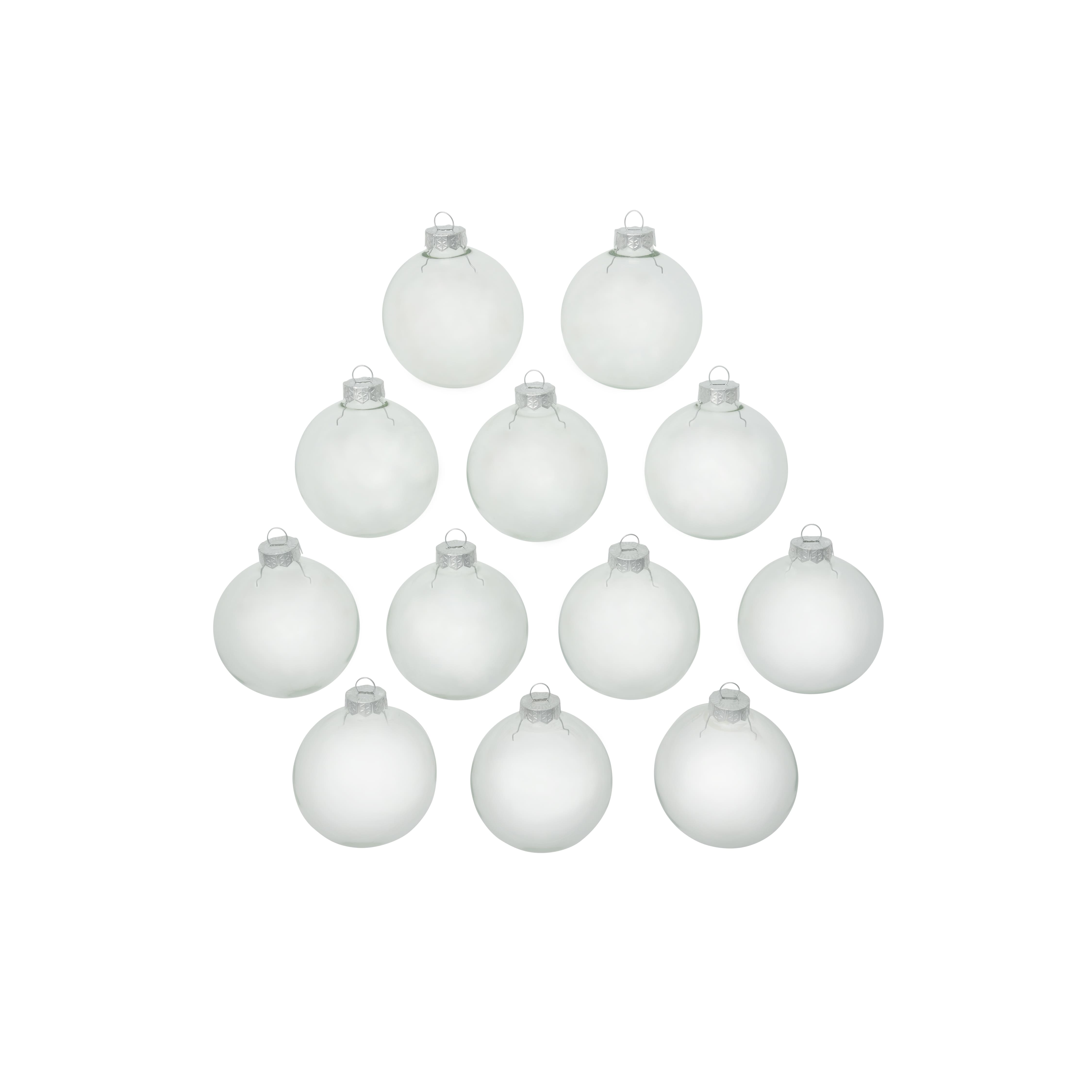 Whitehurst 12ct. 3&#x22; Clear Glass Ball Ornaments