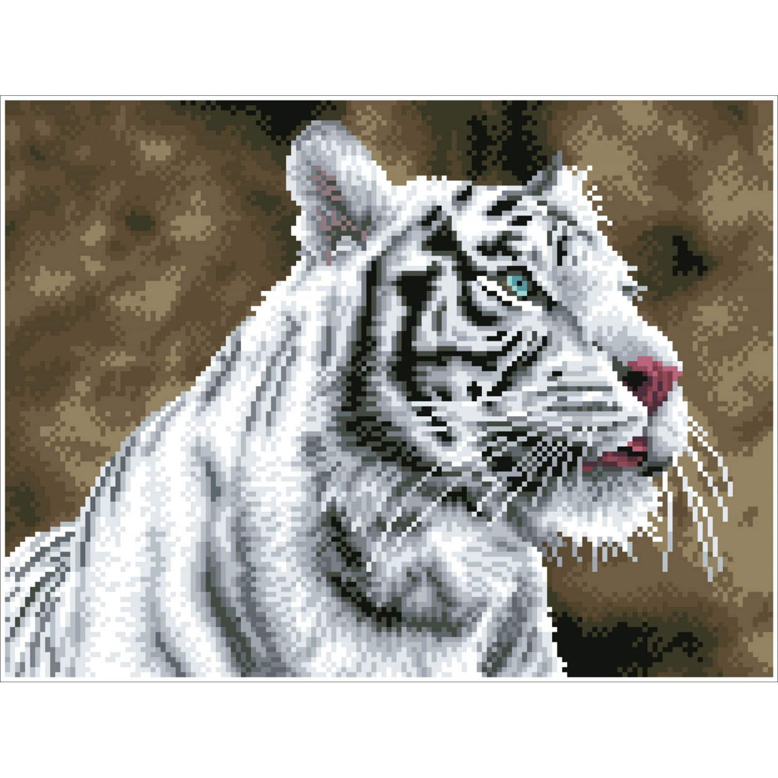 Diamond Dotz&#xAE; Intermediate Tiger Blanc Diamond Painting Kit