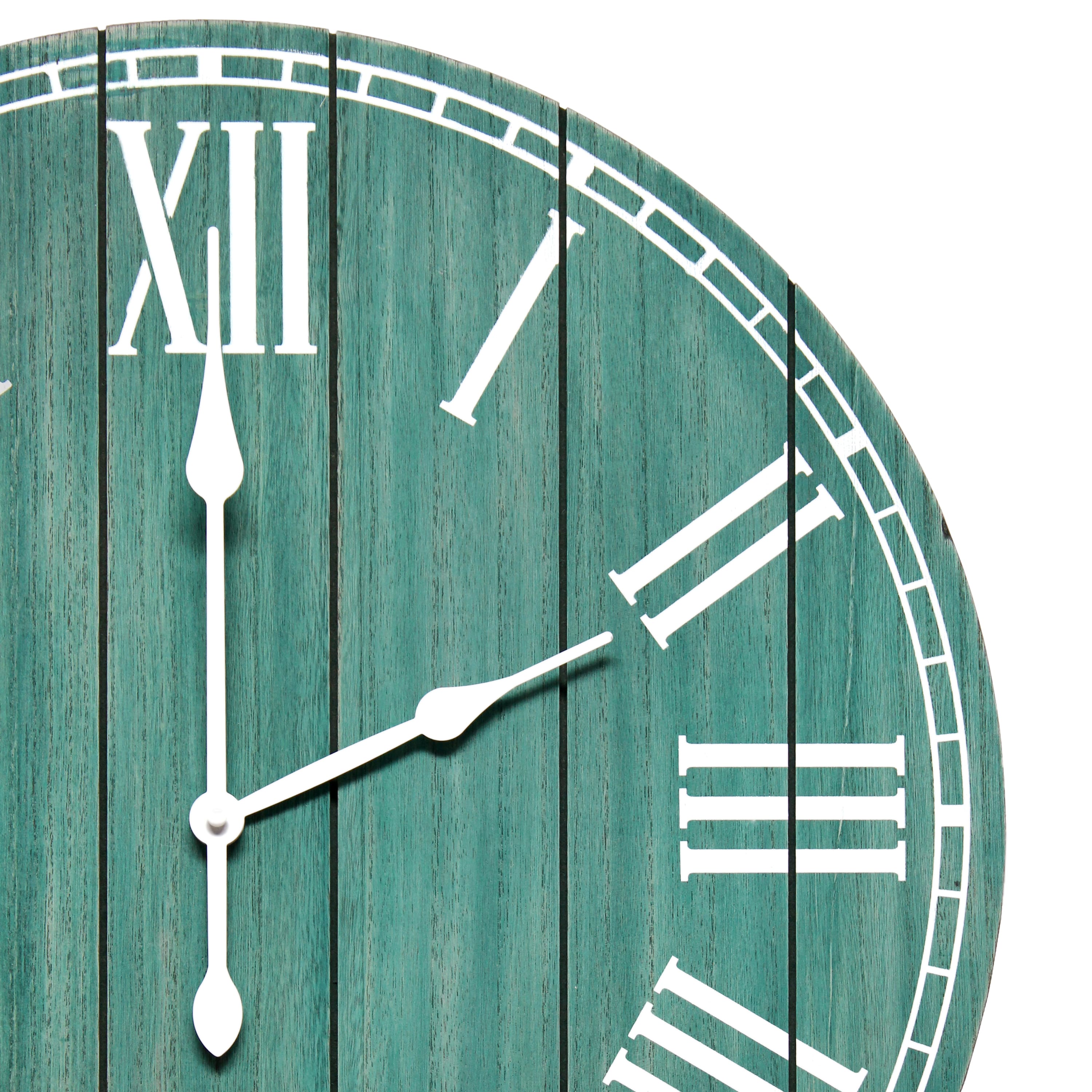 Elegant Designs 23&#x22; Wood Plank Coastal Wall Clock