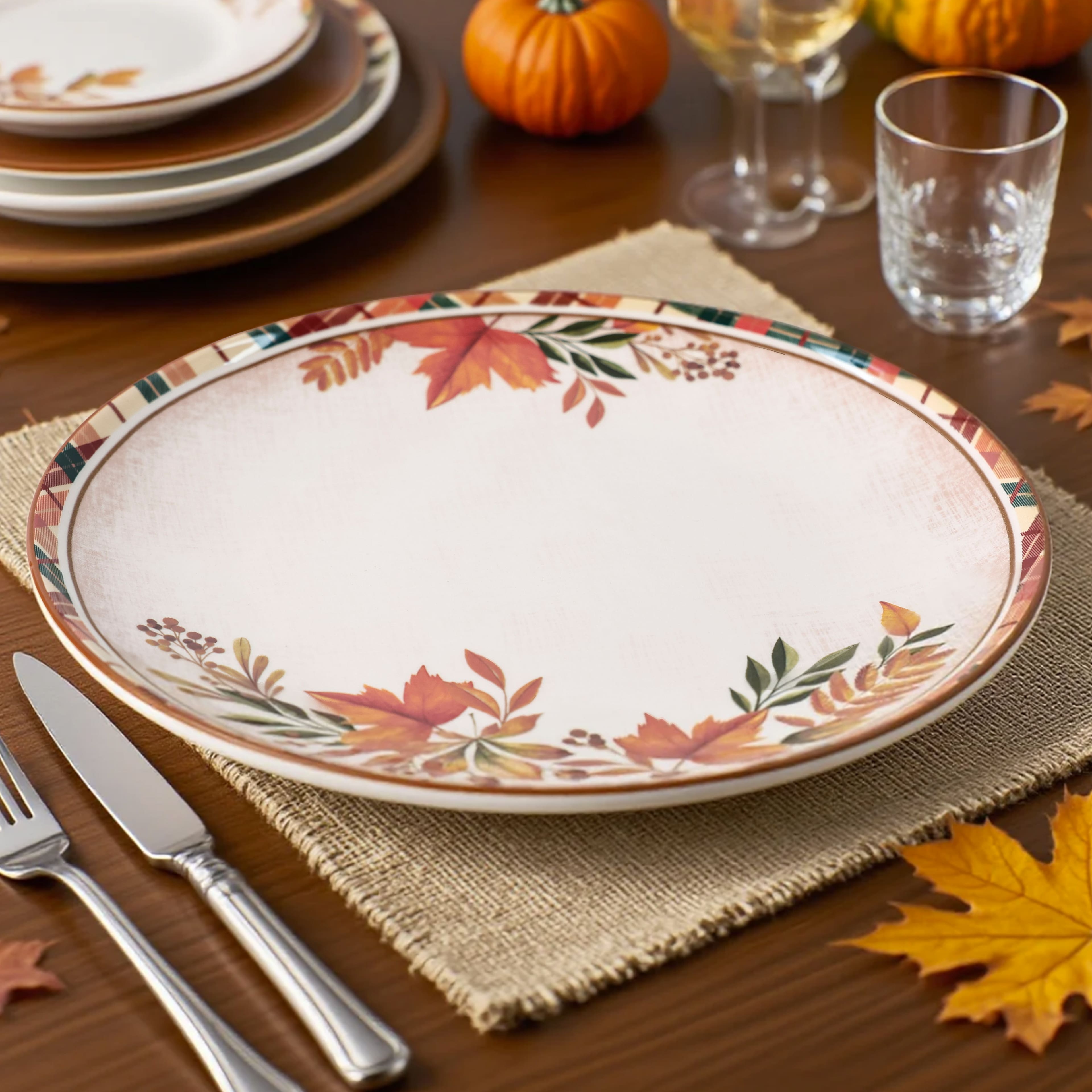 10" Leaf Ceramic Dinner Plate by Ashland®