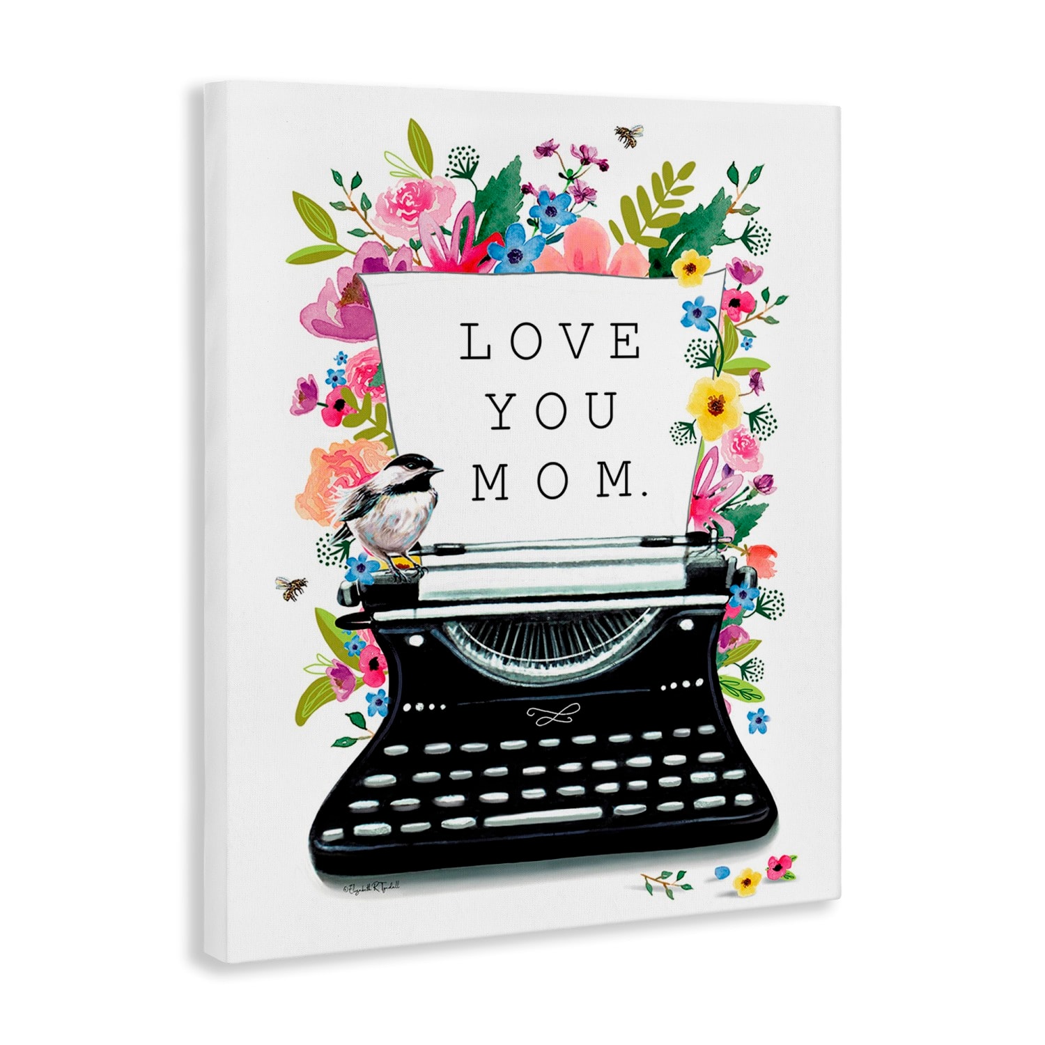 Stupell Industries Love You Mom Typewriter Canvas Wall Art