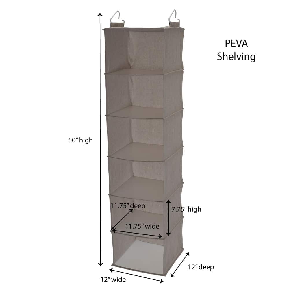 Household Essentials 6 Shelf Hanging Closet Organizer
