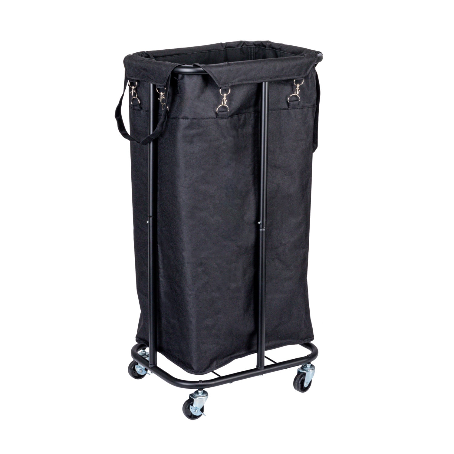 Household Essentials 30.5" Black Rolling Laundry Hamper