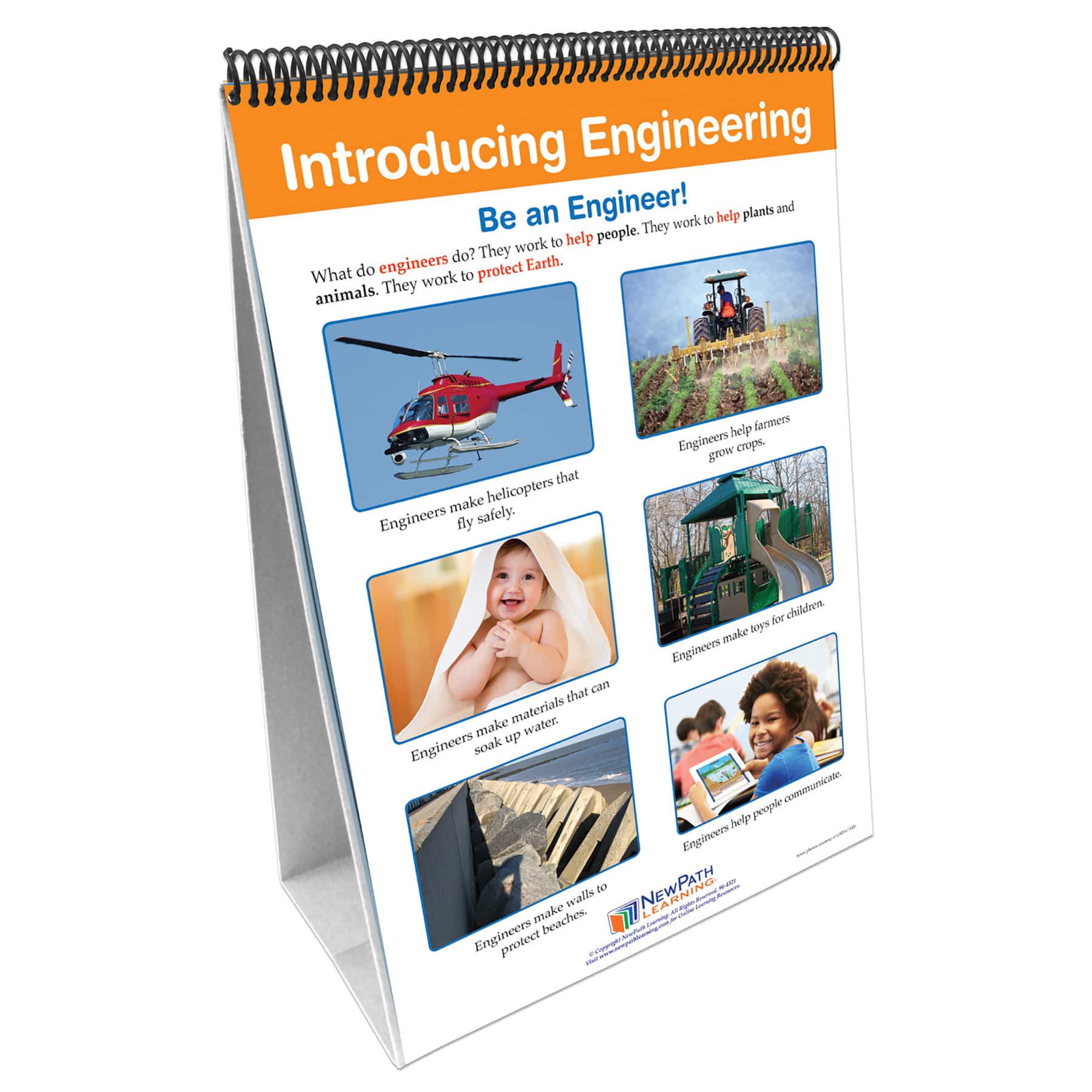 NewPath Learning® 12" x 18" STEM Engineering Design Process Flip Chart Set, Grades K-2