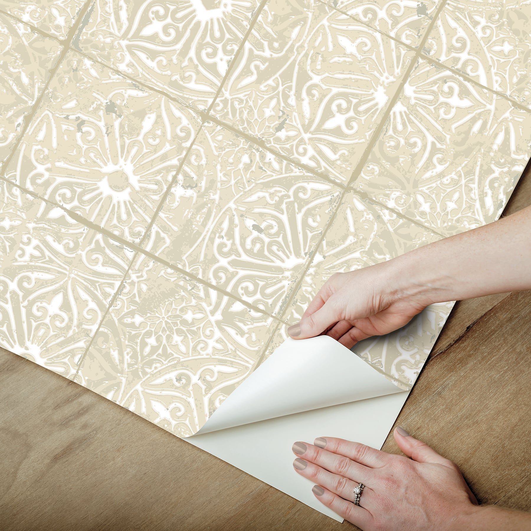 NuWallpaper Provincial Tile Peel &#x26; Stick Wallpaper