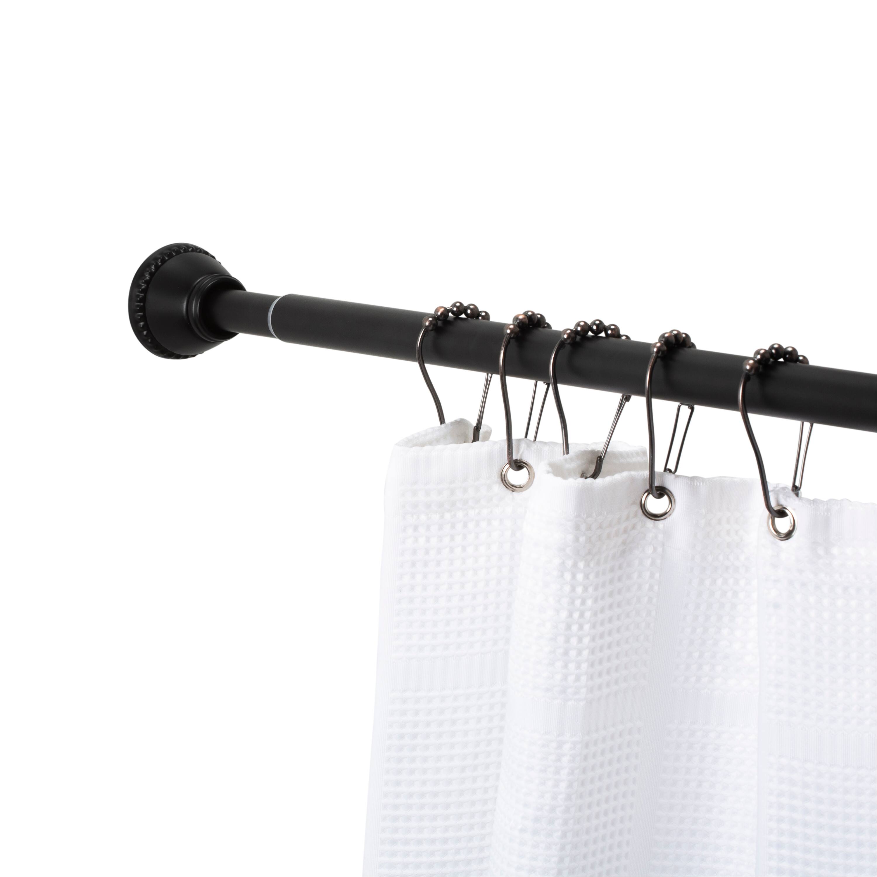 Bath Bliss Matte Black Decorative Tension Shower Rod