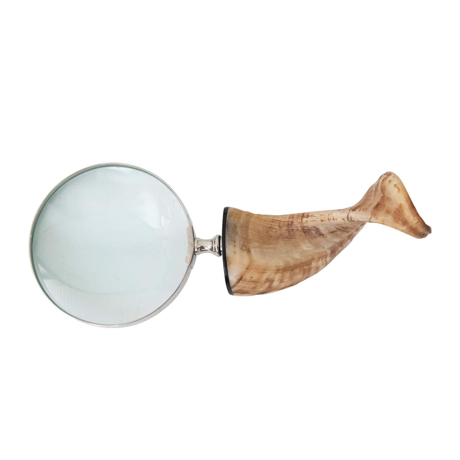 Hello Honey&#xAE; Stainless Steel Magnifying Glass with Horn Handle