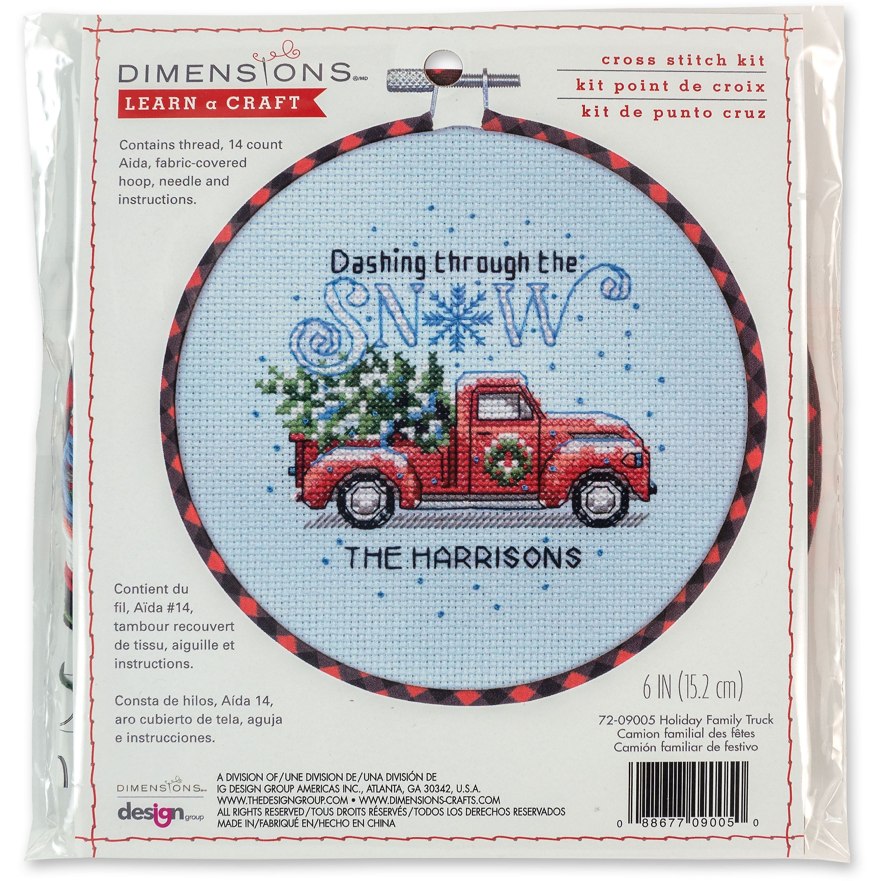 Dimensions&#xAE; Learn-A-Craft Holiday Family Truck Counted Cross Stitch Kit