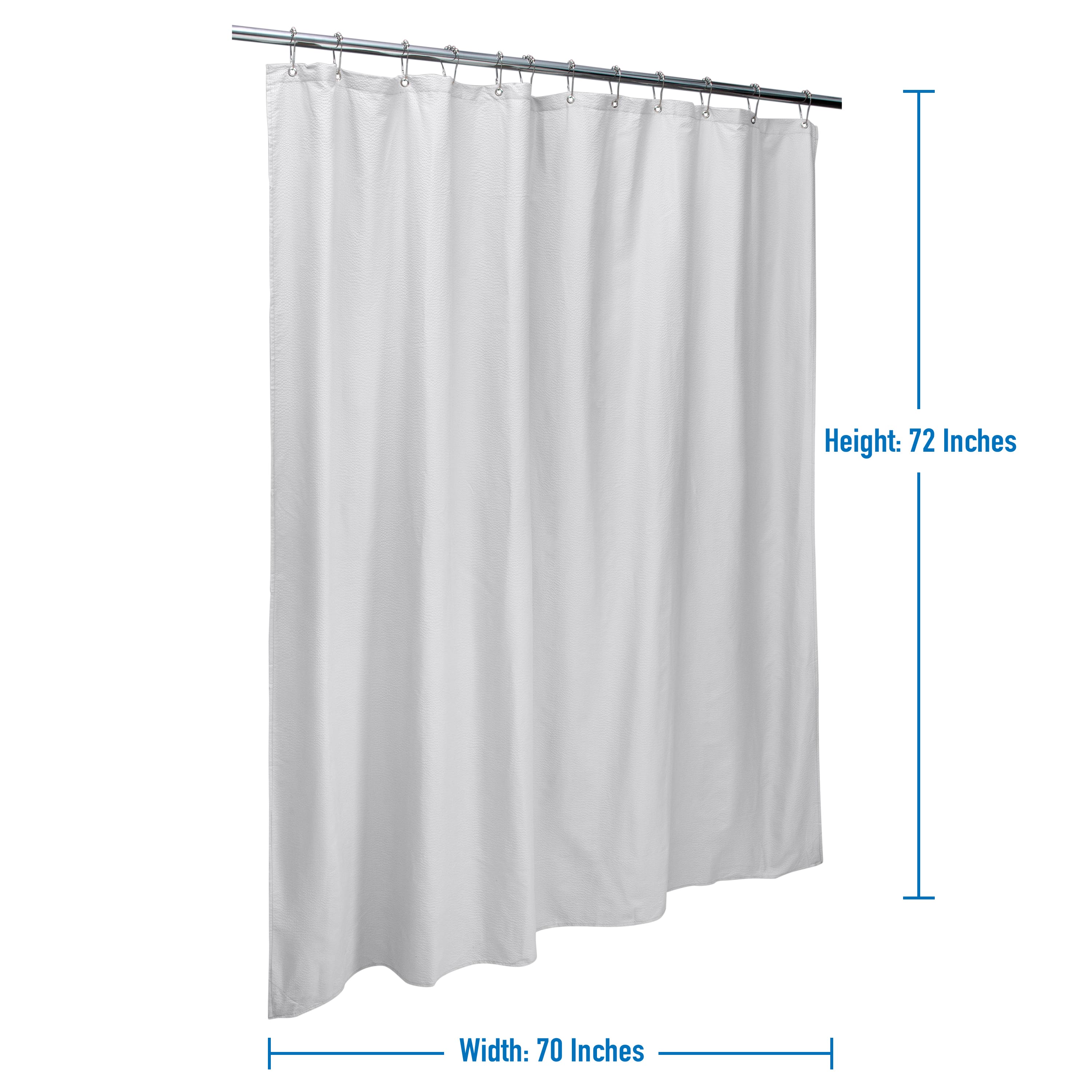 Bath Bliss White Microfiber Soft Touch Seersucker Design Shower Curtain Liner