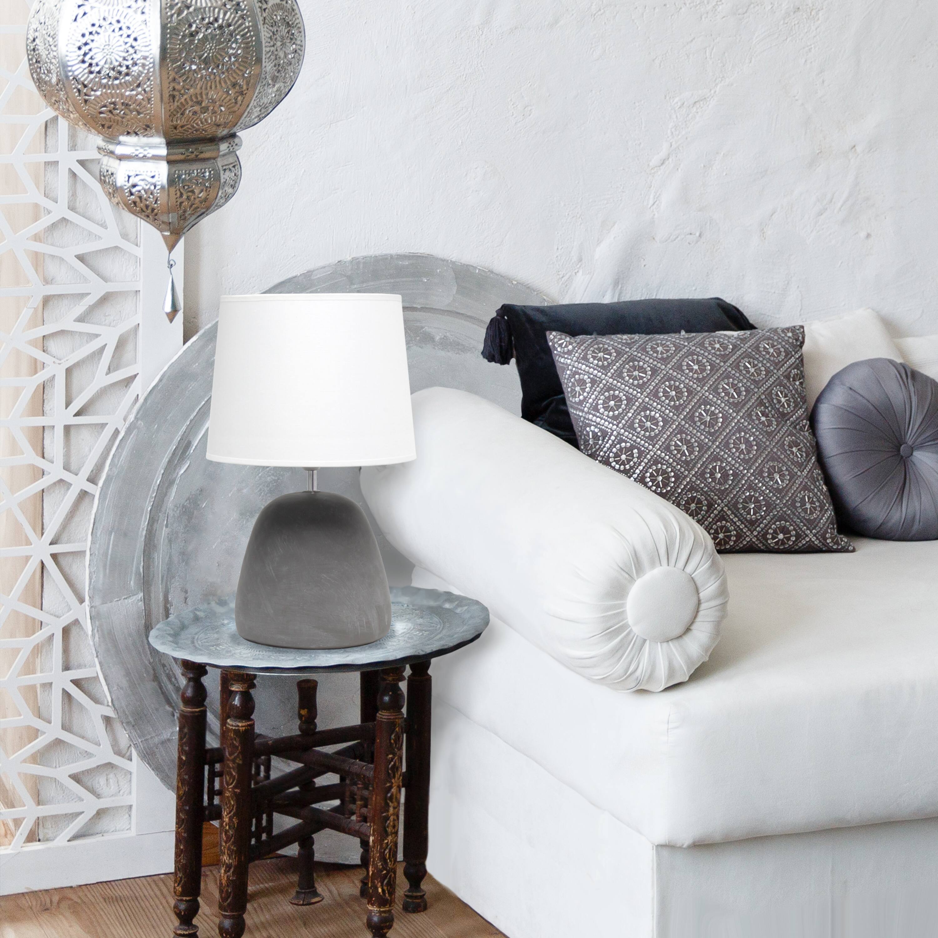 Simple Designs&#x2122; 17&#x22; Round Concrete Table Lamp