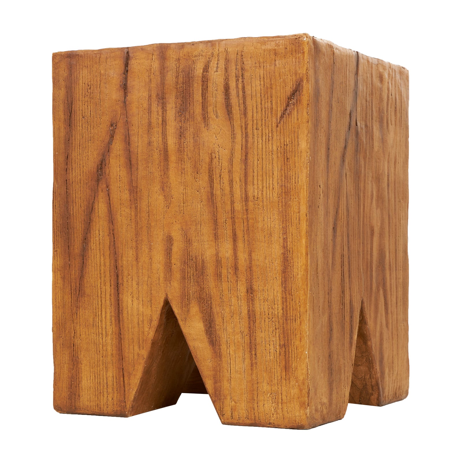 18&#x22; Brown Block Outdoor Accent Table