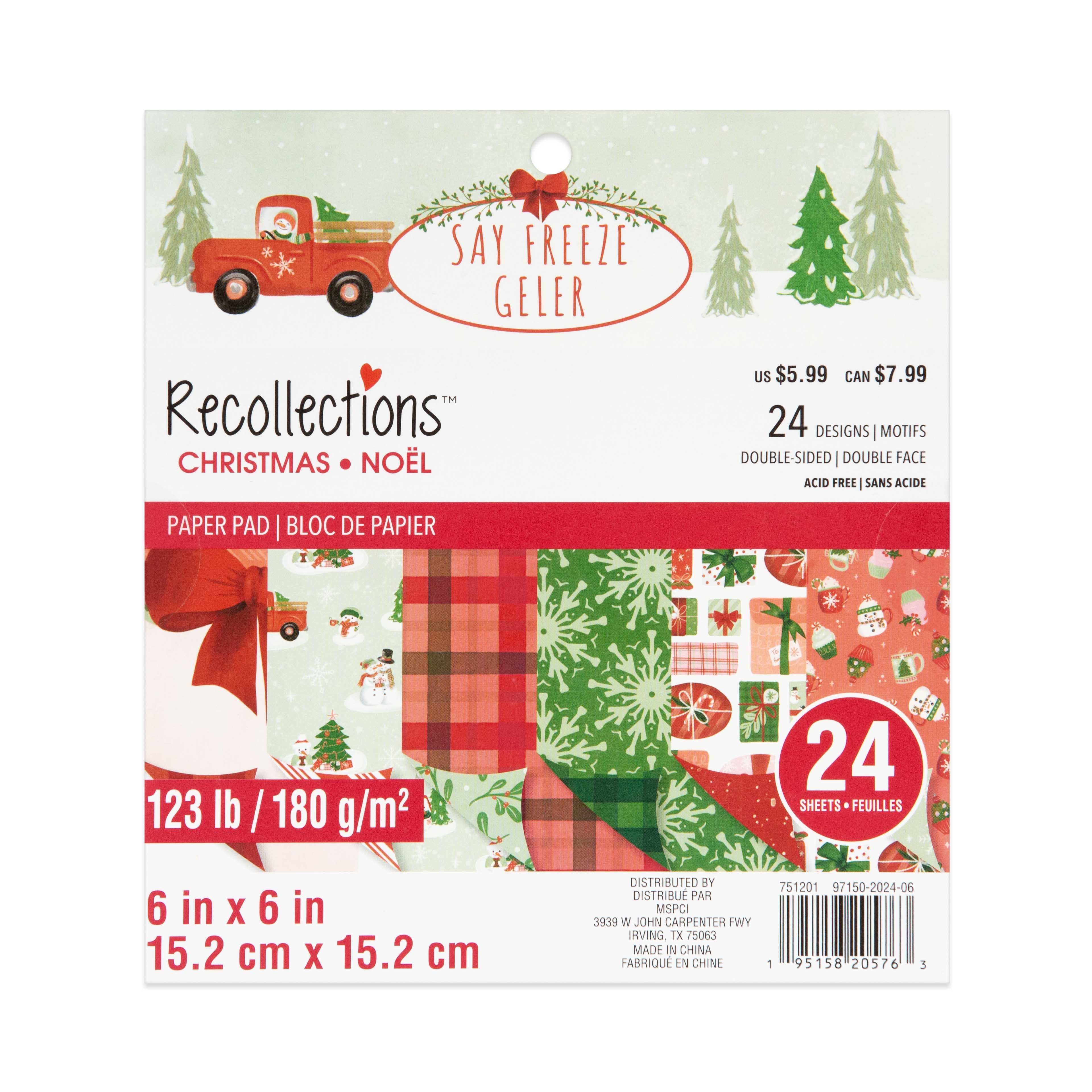 6&#x22; x 6&#x22; Say Freeze Double-Sided Paper Pad by Recollections&#x2122;, 24 Sheets