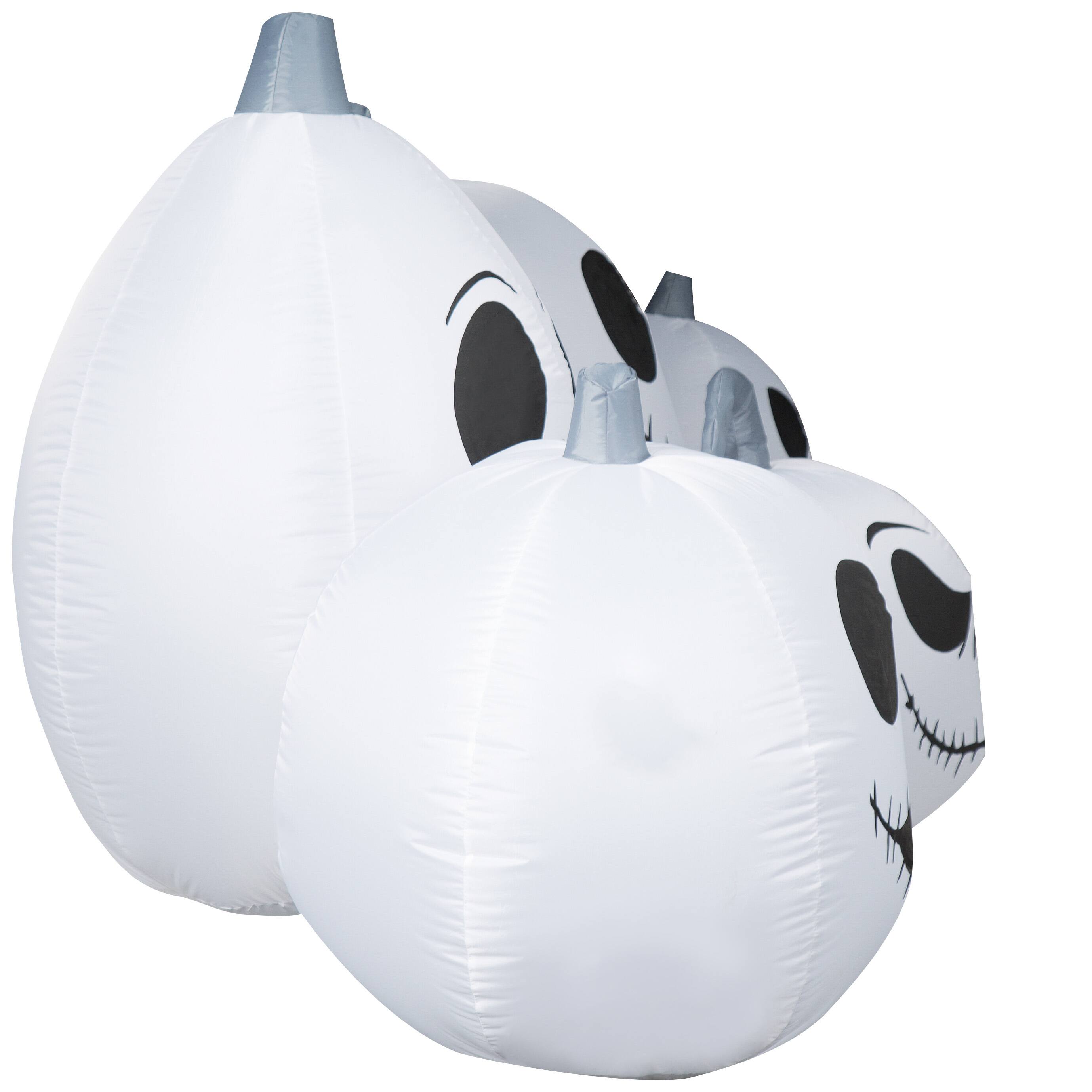 3ft. Airblown&#xAE; Inflatable Halloween Jack Skellington White Pumpkin Faces Collection Scene