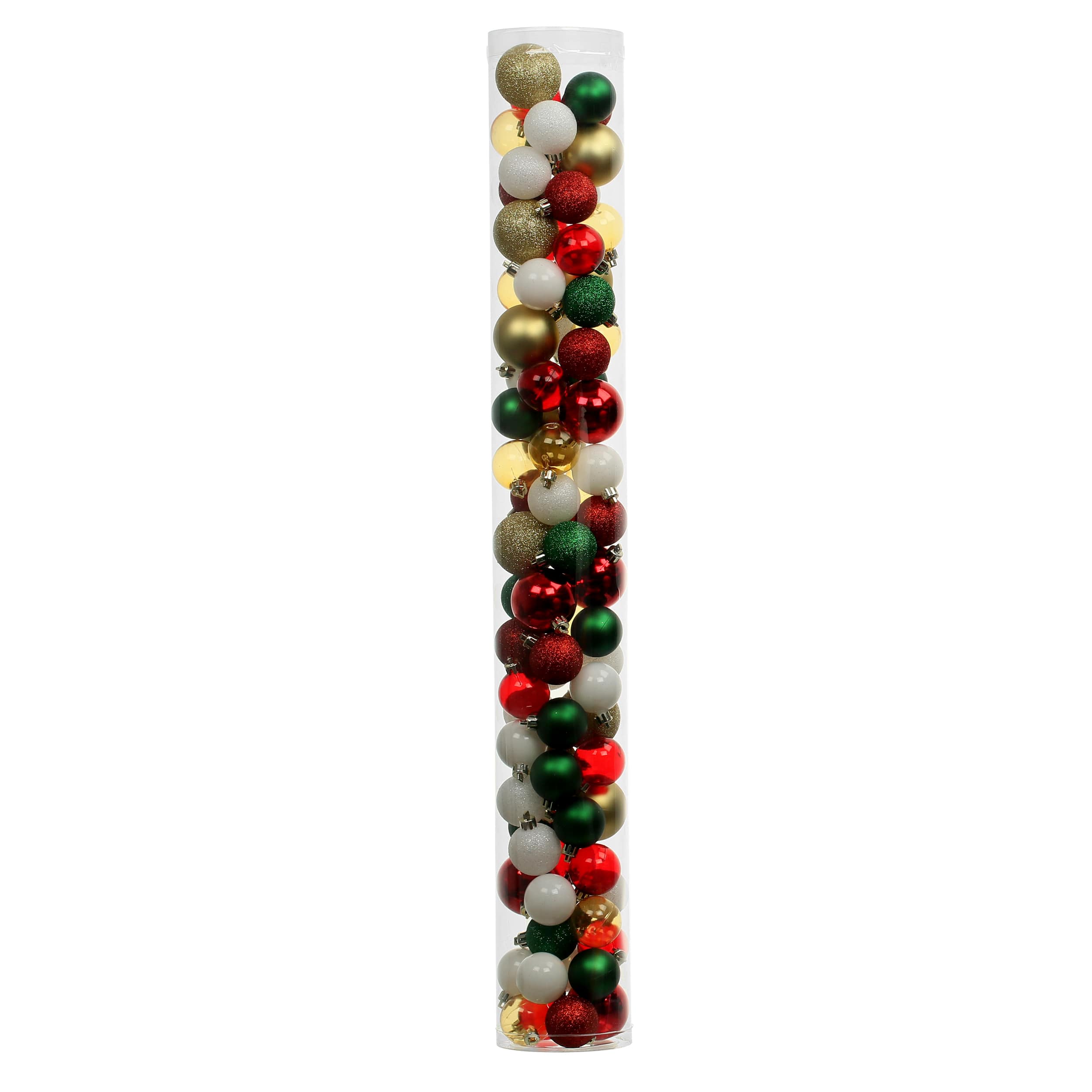80 Pack Red, Green &#x26; Gold Glitter Shatterproof Ornaments by Ashland&#xAE;