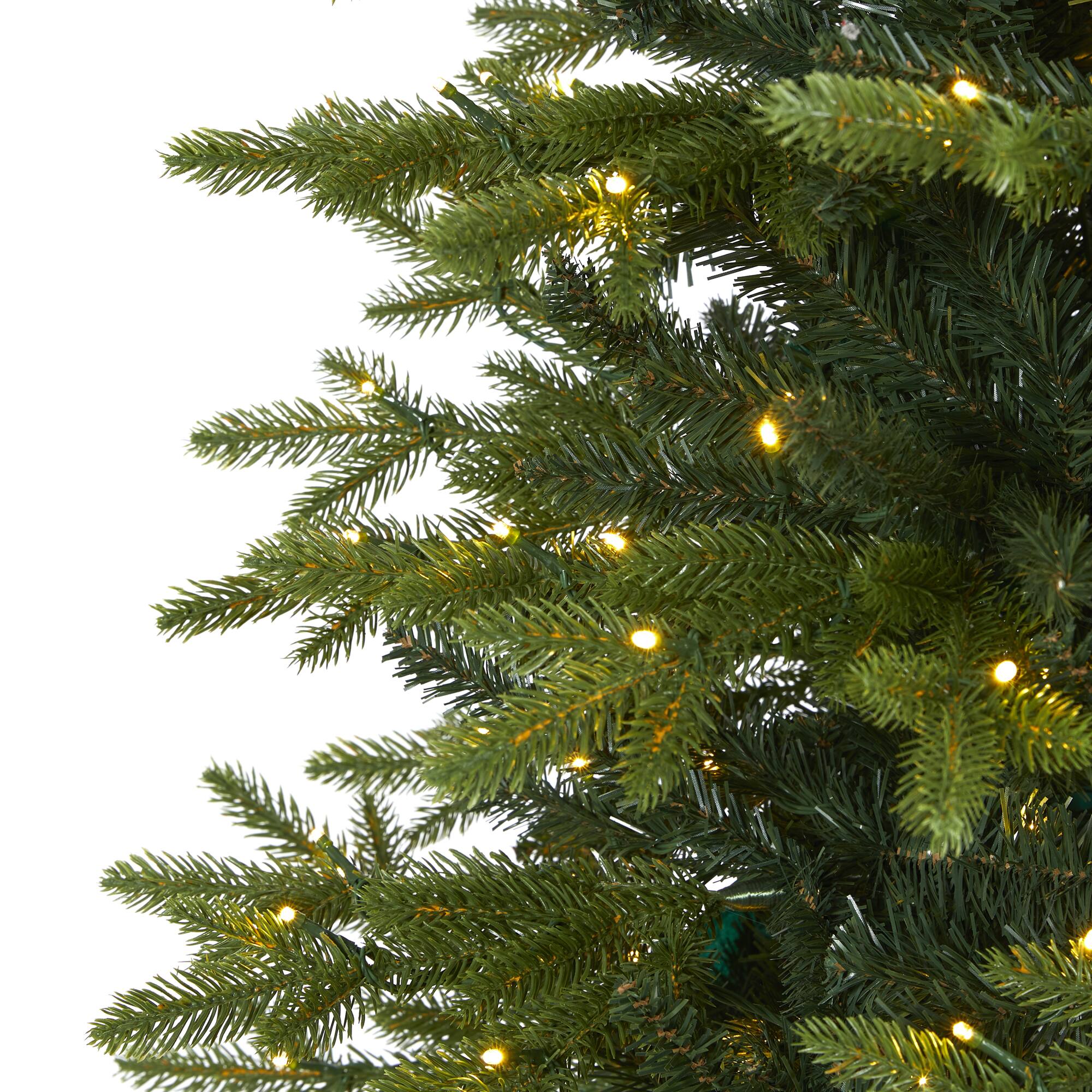 7.5ft. Pre-Lit Belgium Fir Artificial Christmas Tree, Clear LED Lights