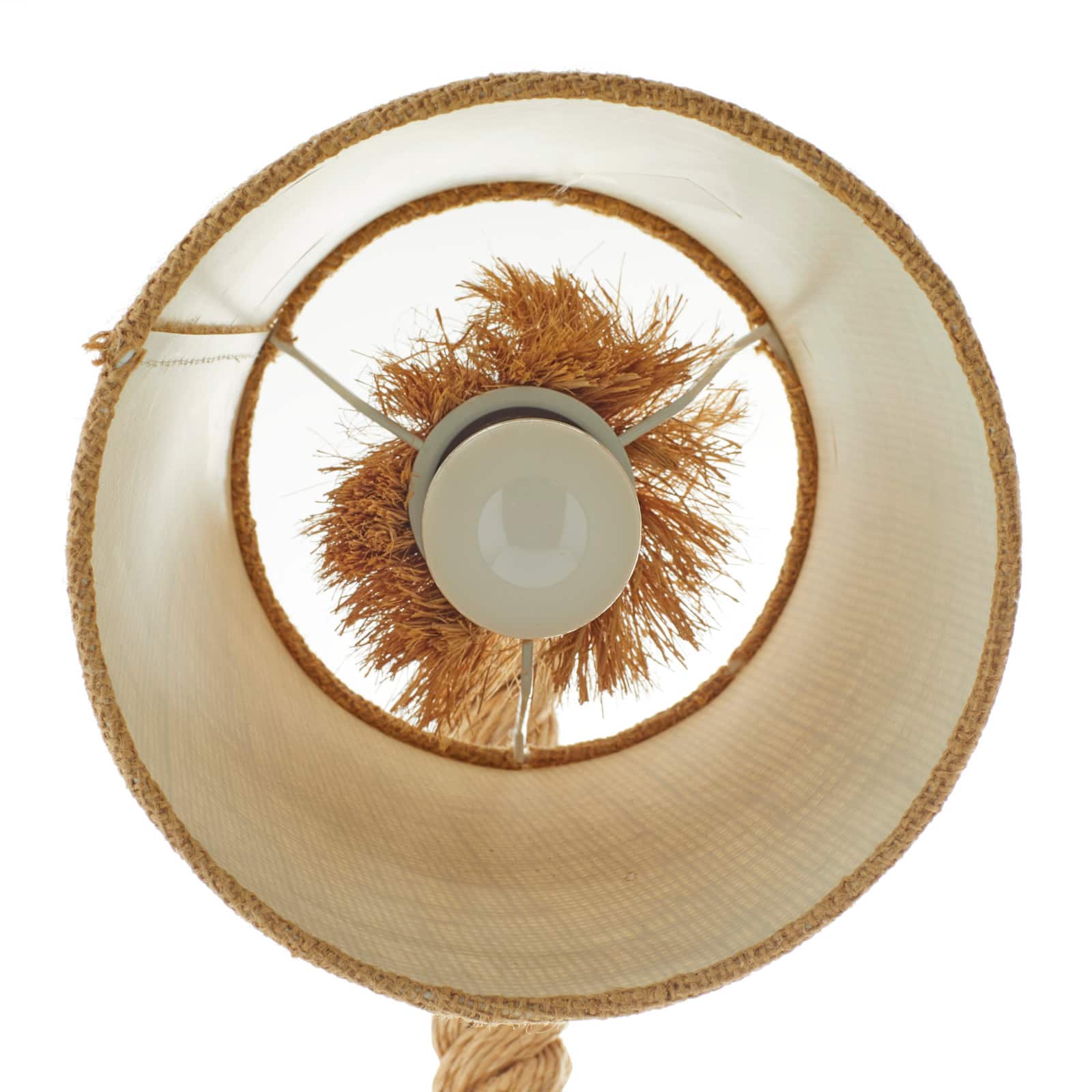 Brown Rope and Iron Rustic Desk Lamp, 32" x 11" x 14"