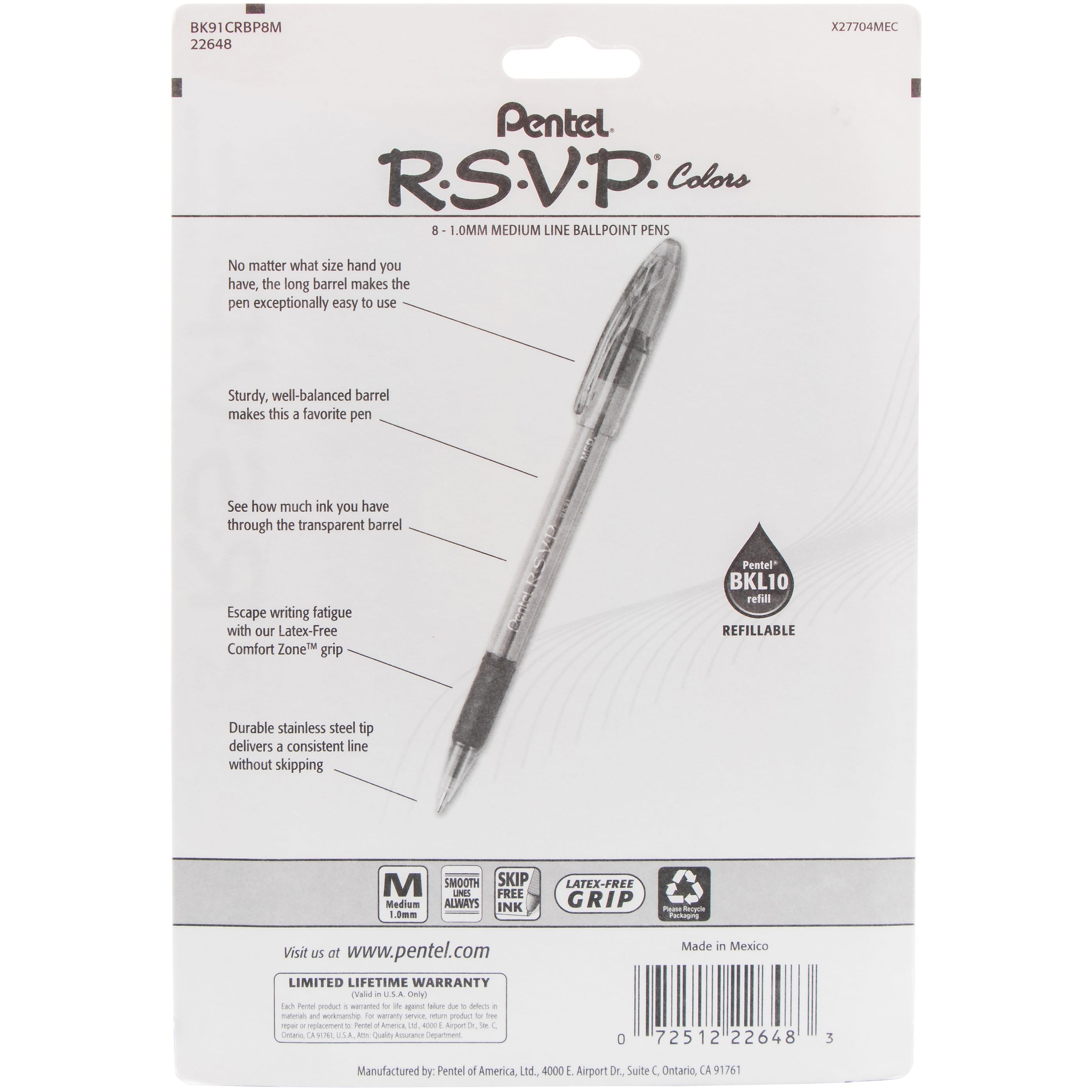 Pentel® R.S.V.P. Assorted Colors Medium Ballpoint Pens